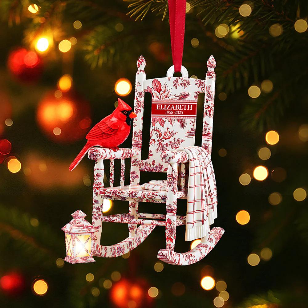 Heaven Cardinal Toile de Jouy - Personalized Acrylic Ornament - Memorial Gift For Loved Ones NL122 - Image 3