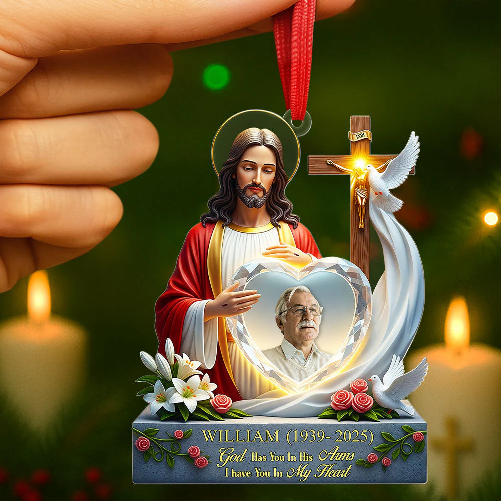 Heaven Jesus - Personalized Acrylic Ornament TD118 - Image 2
