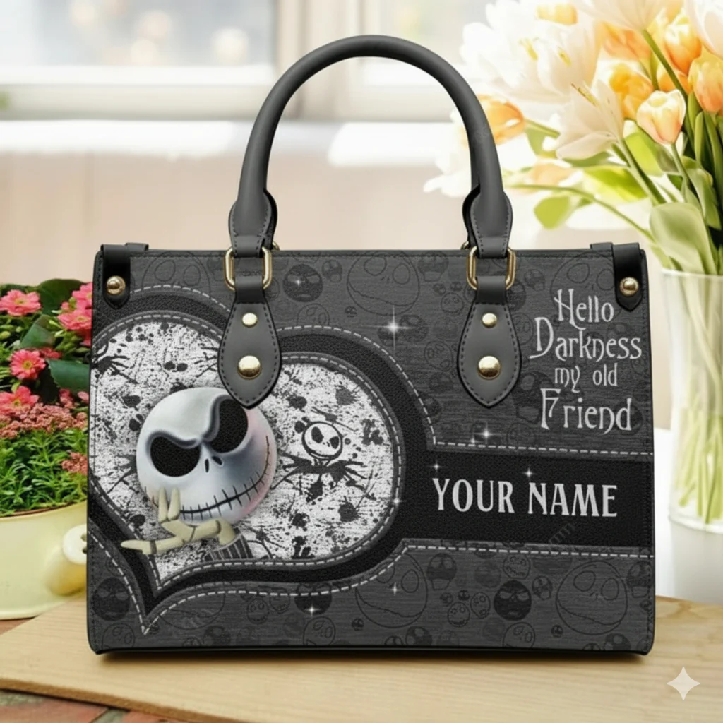 Hello Darkness My Old Friend - Personalized Leather Bag NL122