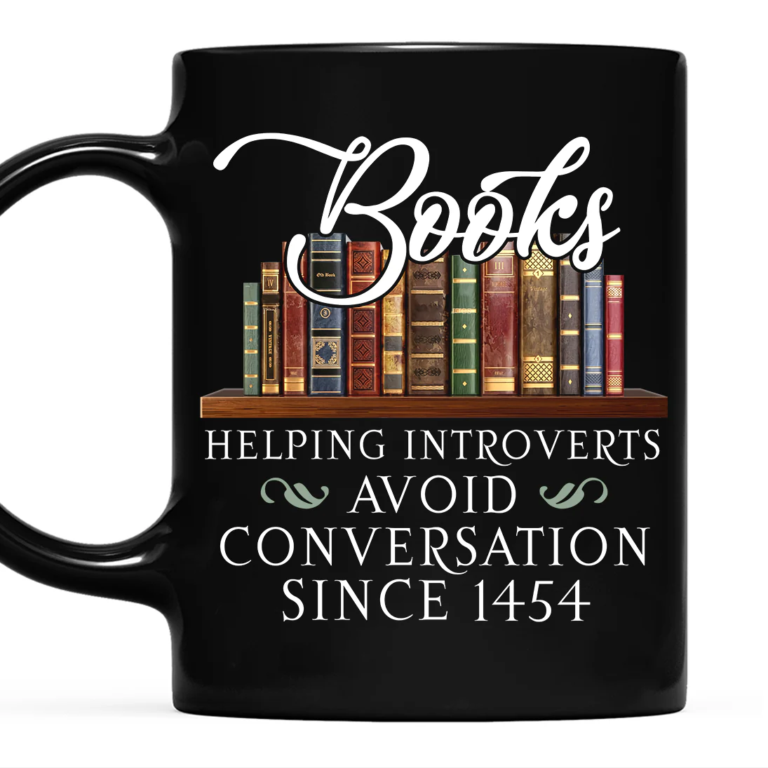 Helping Introverts Avoid Conversation Book Lovers Gift Mug - Image 2