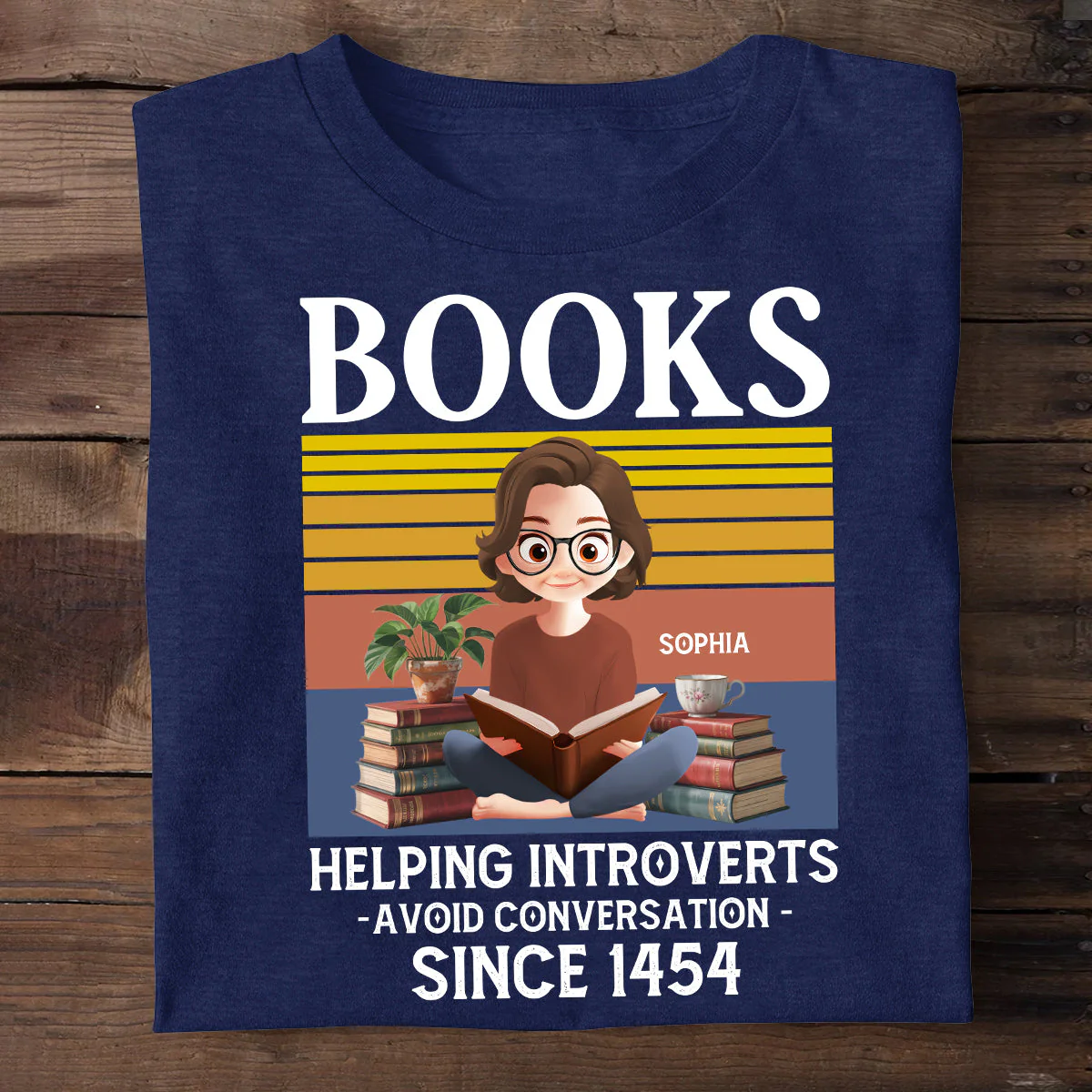 Helping Introverts Avoid Conversation - Personalized T-shirt - Gift For Book Lover, Reader | CLB02 HH01 - Image 2