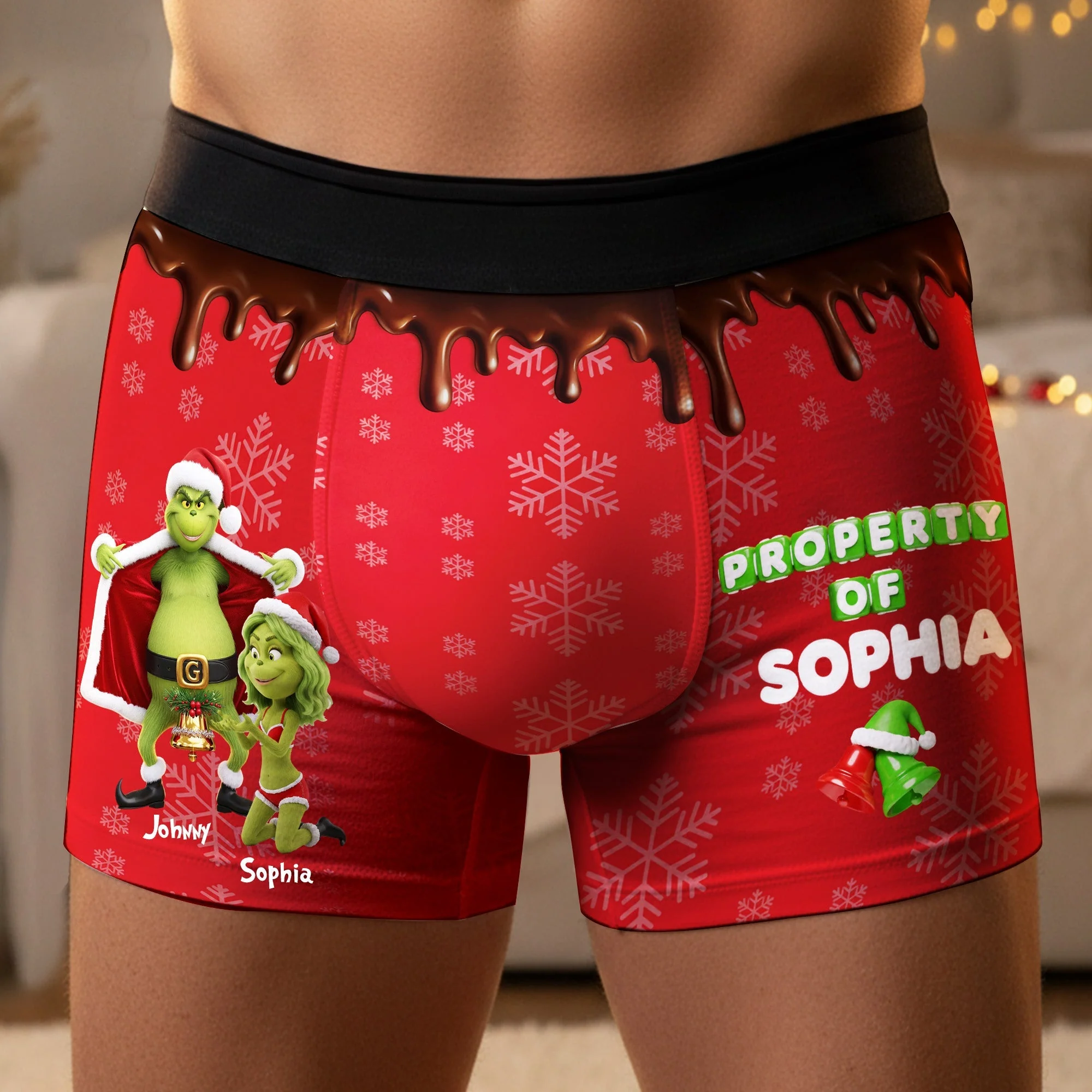 Her Property - Personalized Men's Boxers - Christmas Gifts For Him, Naughty Couple HH01 - Image 3