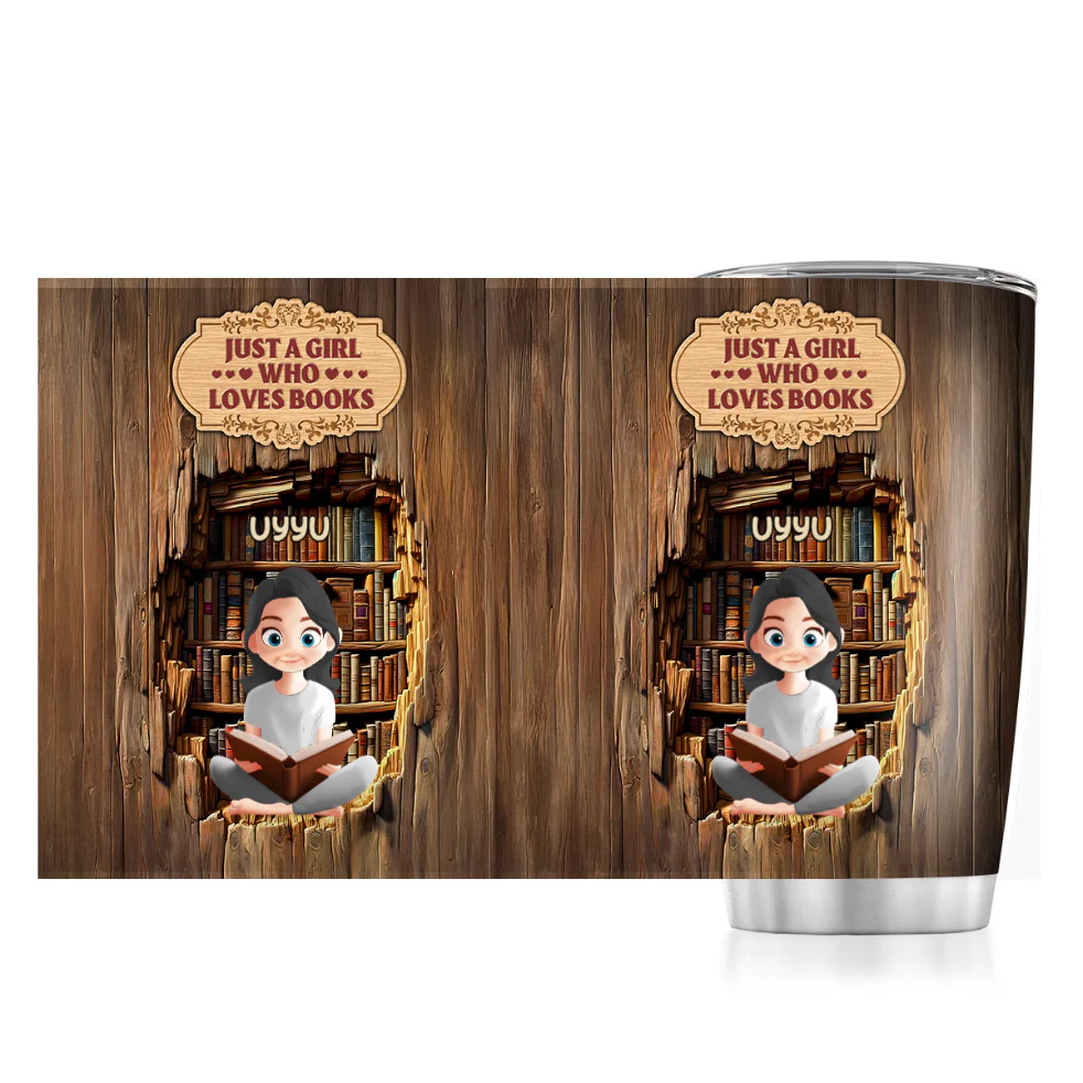 HH01 Just A Girl Who Loves Books - Personalized Tumbler - Gift For Her, Book Lovers | CLB2 - Image 5