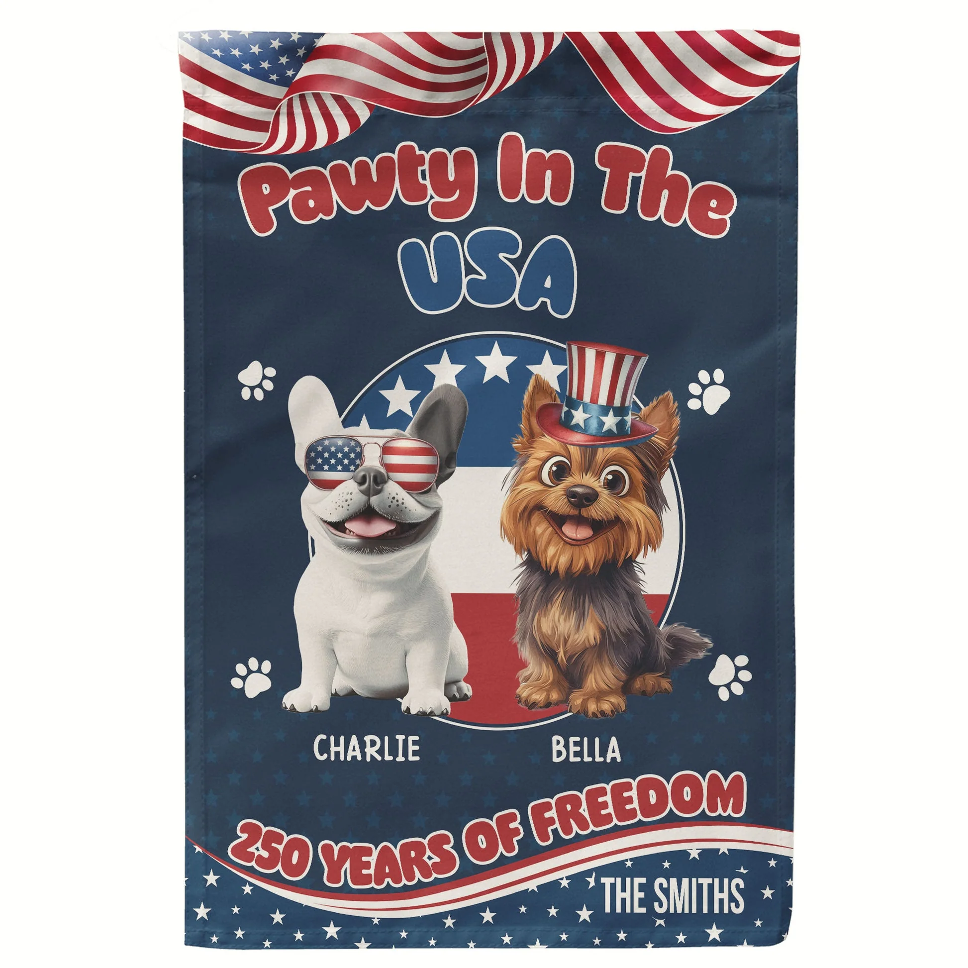 Pawty In The USA 250 Years Of Freedom - Personalized Flag - Patriotic Gift For Family, Pet Lovers | CLP15.Ver7 HN02 - Image 3