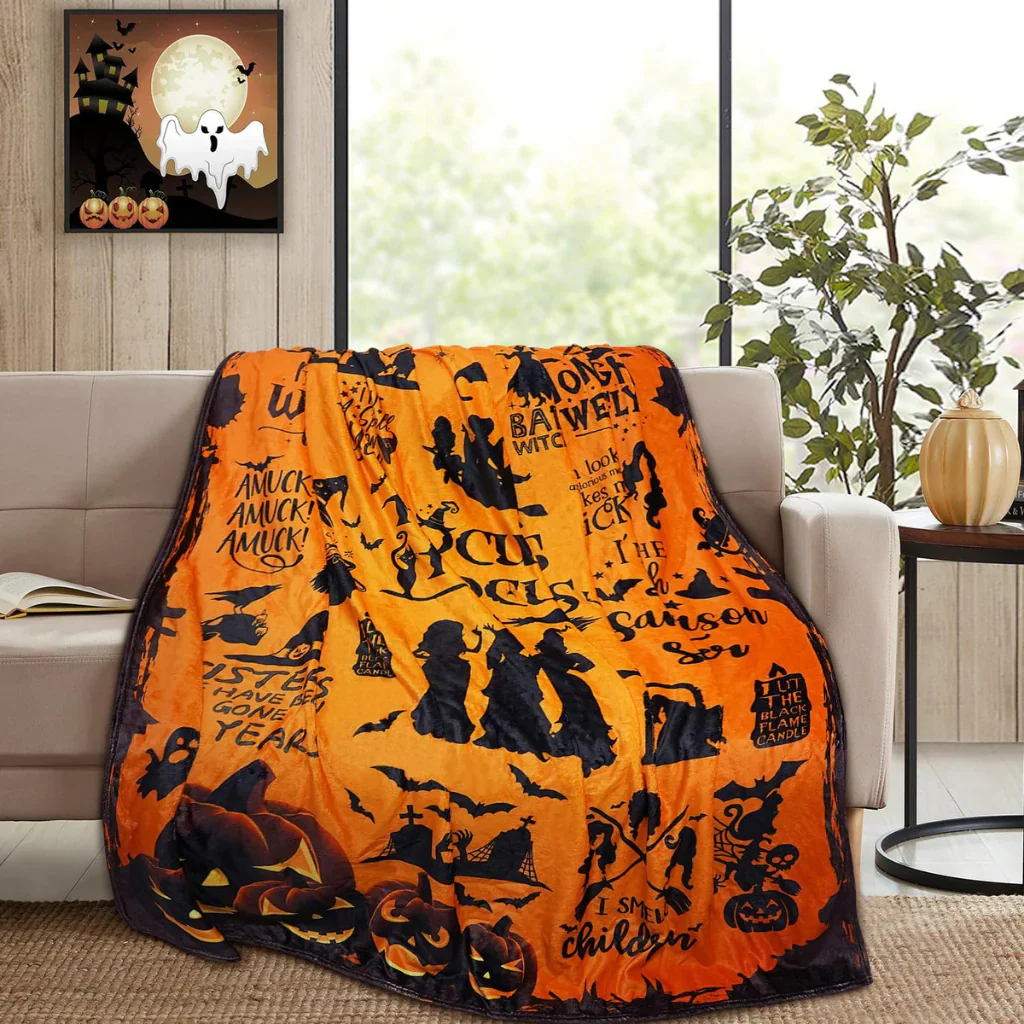 Hocus Pocus Tonight We Fly - Personalized Blanket - Halloween Gifts NL122 - Image 4