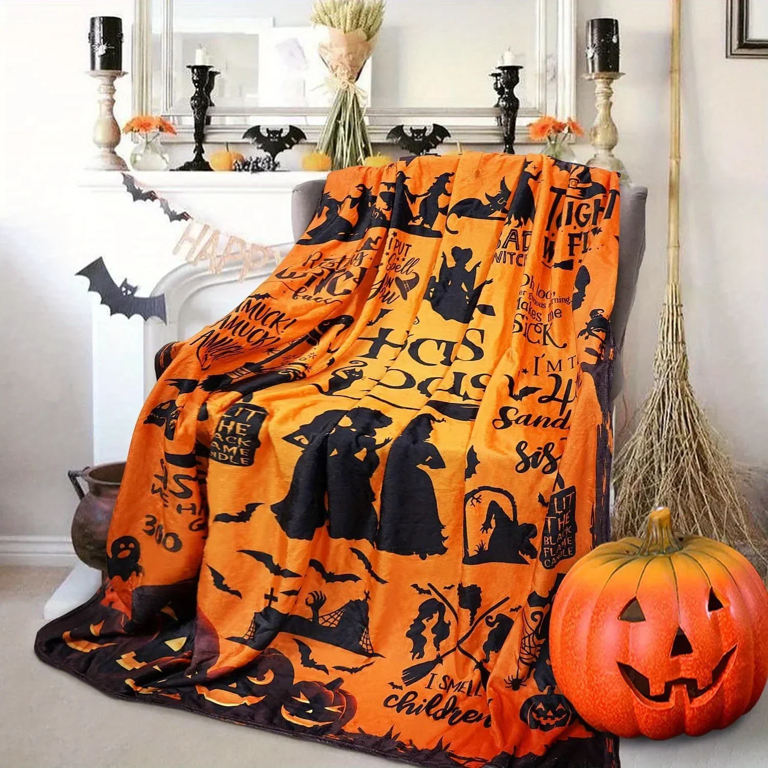Hocus Pocus Tonight We Fly - Personalized Blanket - Halloween Gifts NL122 - Image 5