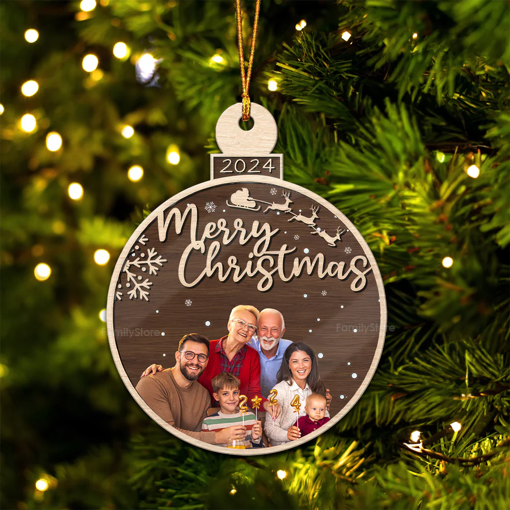 Hohoho Santa Merry Christmas - Gift For Family - Personalized Wood Ornament NA94 - Image 5