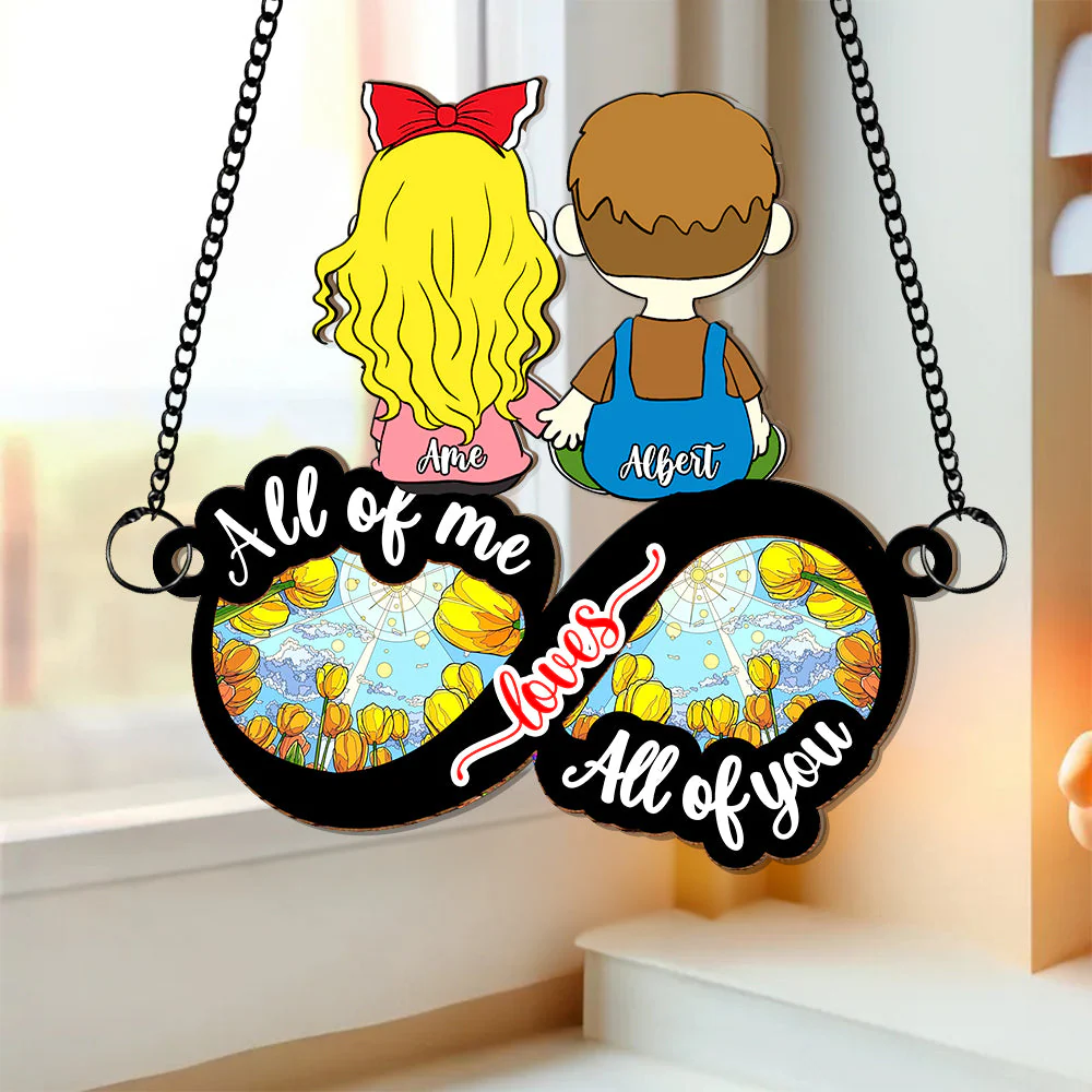 Holding Hand Couple - Personalized Window Hanging Suncatcher Ornament - Gift For Couple | GR16 NL122