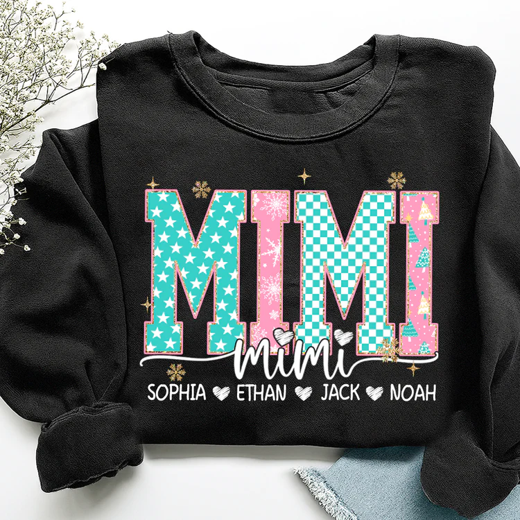 Holiday Tree Shirt With Kids Names - Personalized Sweatshirt - Gift For Mom, Grandma | HN02 - Image 3