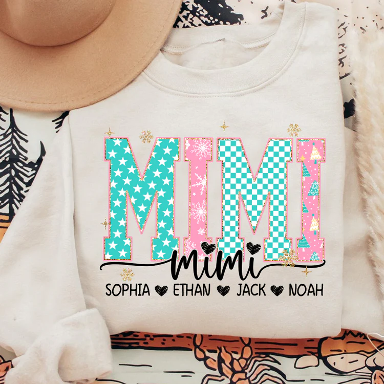 Holiday Tree Shirt With Kids Names - Personalized Sweatshirt - Gift For Mom, Grandma | HN02 - Image 4