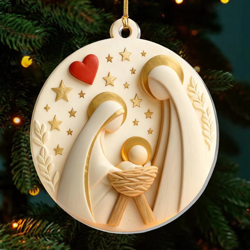 Holy Family Peace - 1-Layer Acrylic Ornament - Gift For Family, For Christmas HL128 - Image 3