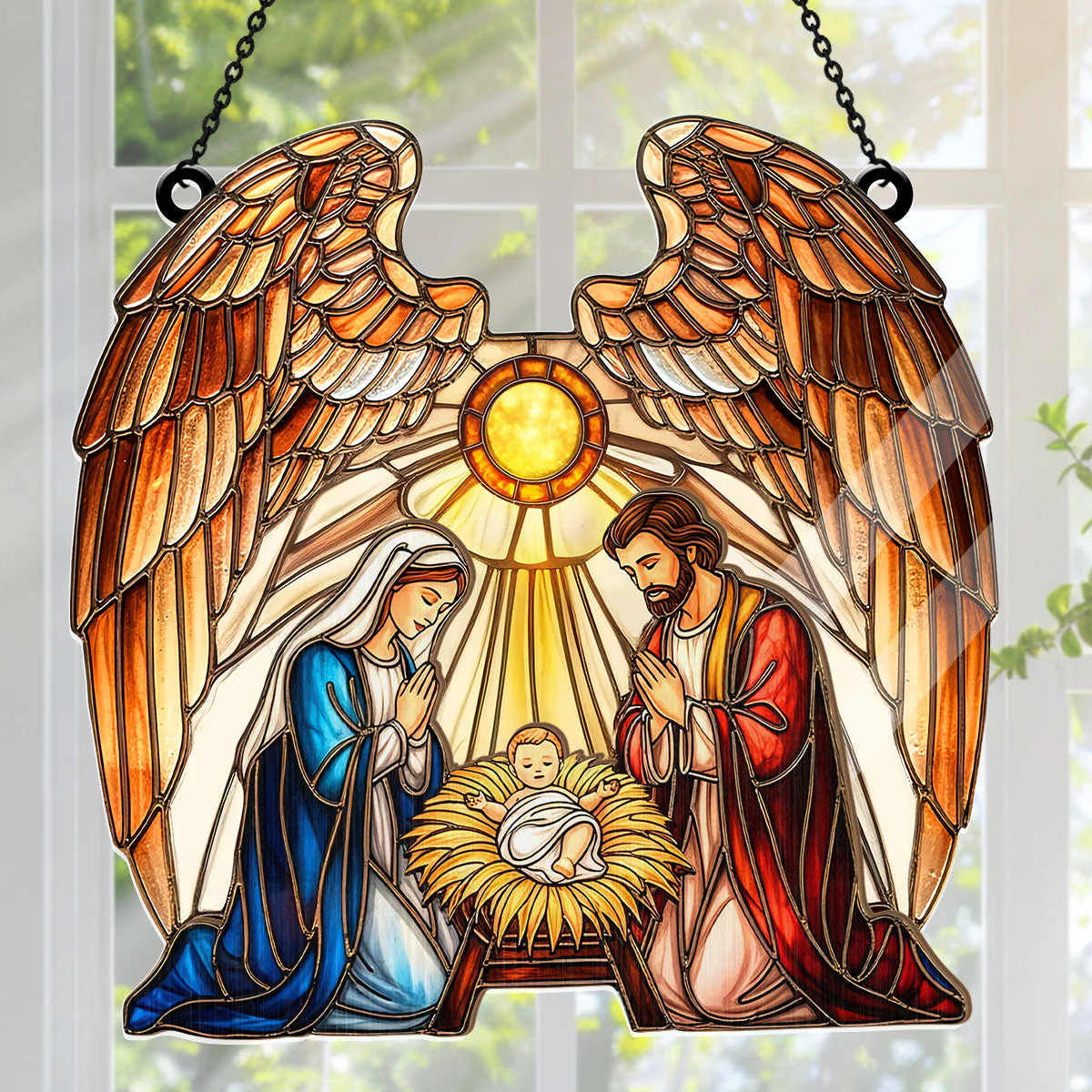 Holy Family - Window Hanging Suncatcher - Gift For Christmas TD118
