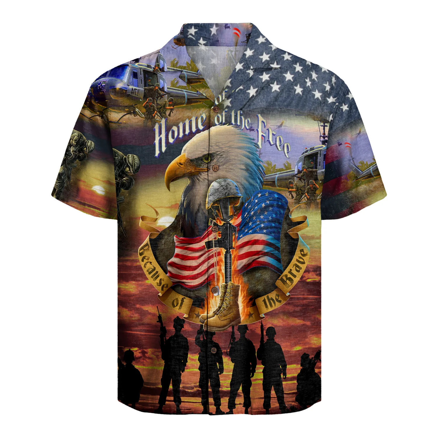 Home Of The Free Because Of The Brave - Hawaiian Shirt - Patriotic Gift For Veterans | HN02 - Image 2
