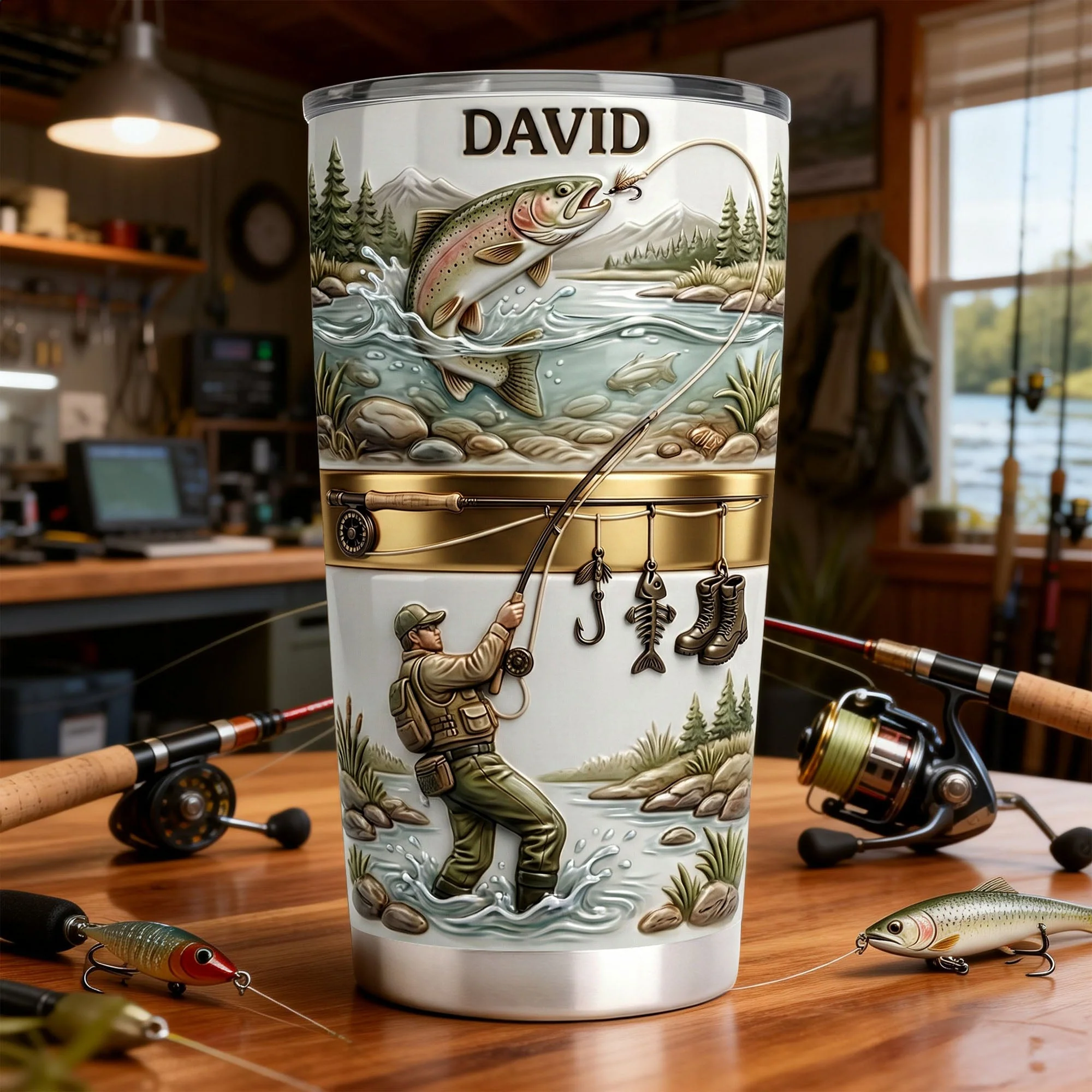 Hooked On Fishing - Personalized Tumbler - Gift For Fishing Lovers HH01 - Image 2