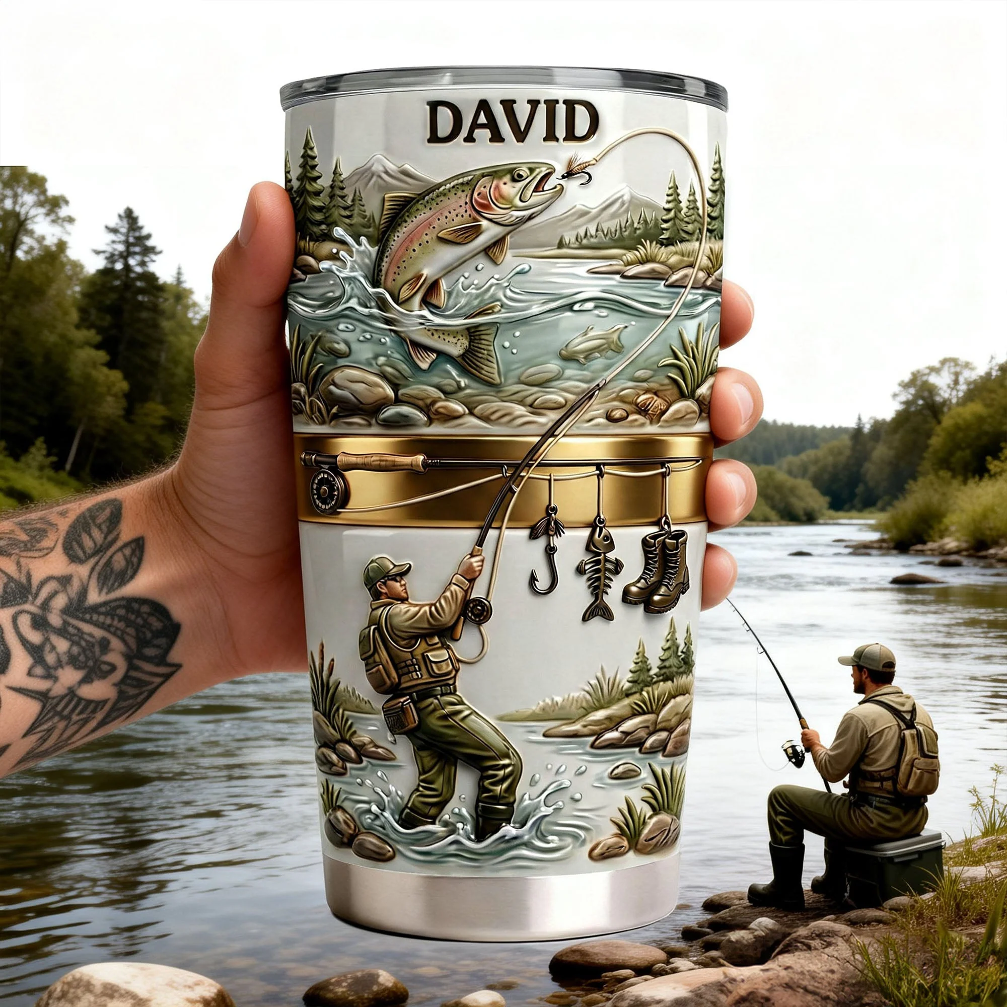 Hooked On Fishing - Personalized Tumbler - Gift For Fishing Lovers HH01 - Image 3