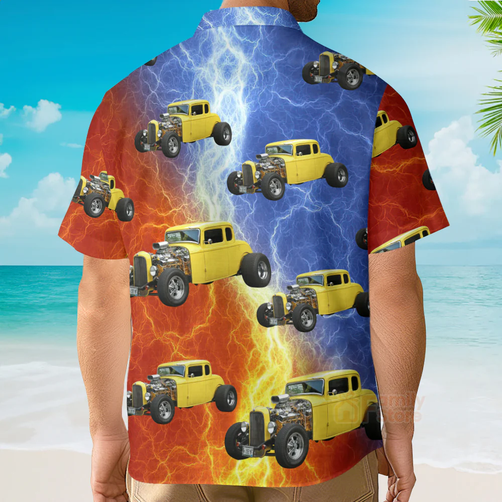 Custom Photo Classic Car Hot Rod Various Style Vintage Car - Hawaiian Shirt - Image 4