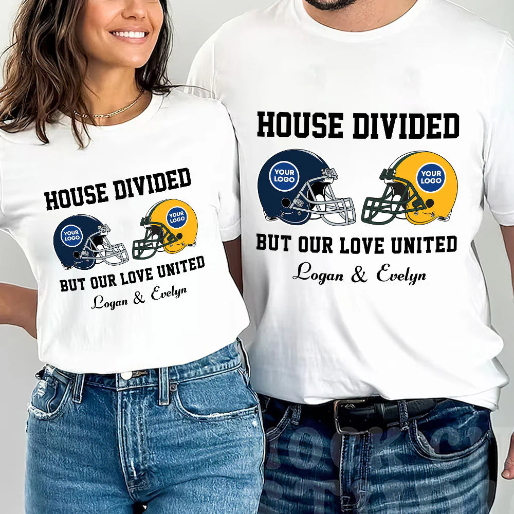 House Divided But Our Love United - Personalized T-Shirt - Gifts For American Football Couple Lover HN02