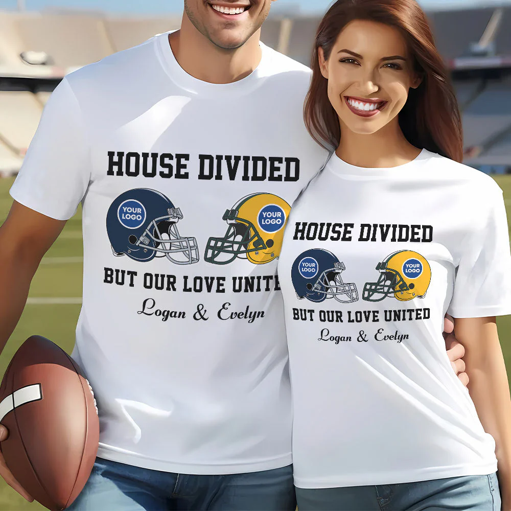 House Divided But Our Love United - Personalized T-Shirt - Gifts For American Football Couple Lover HN02 - Image 3