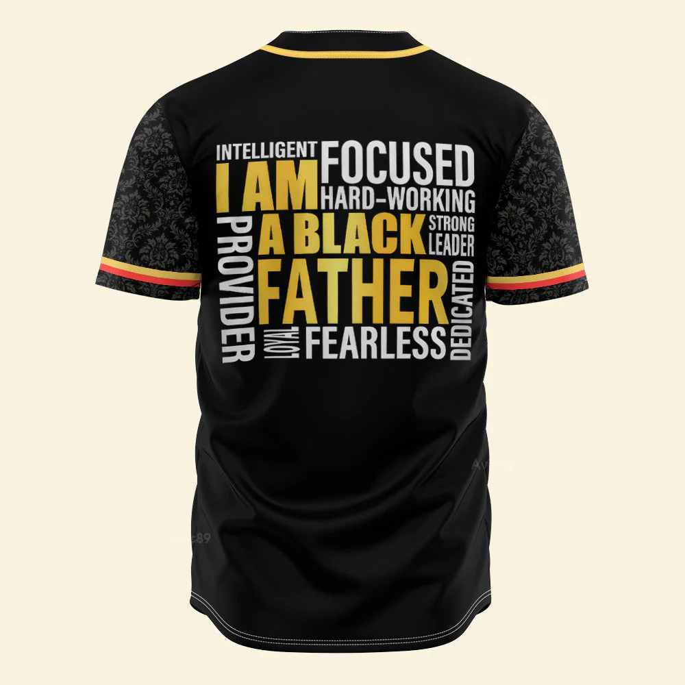 I Am A Black Father - African American Baseball Jersey - Gift for Black Dad, Grandpa, Husband - Image 4