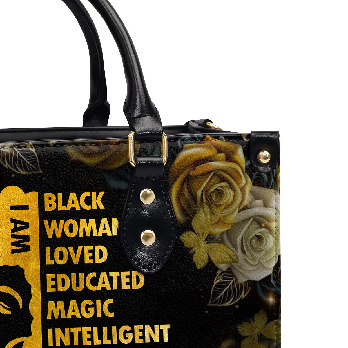 I Am A Black Queen Tote - Personalized Affirmation Leather Handbag - Gift For Black Women | HD95 - Image 5