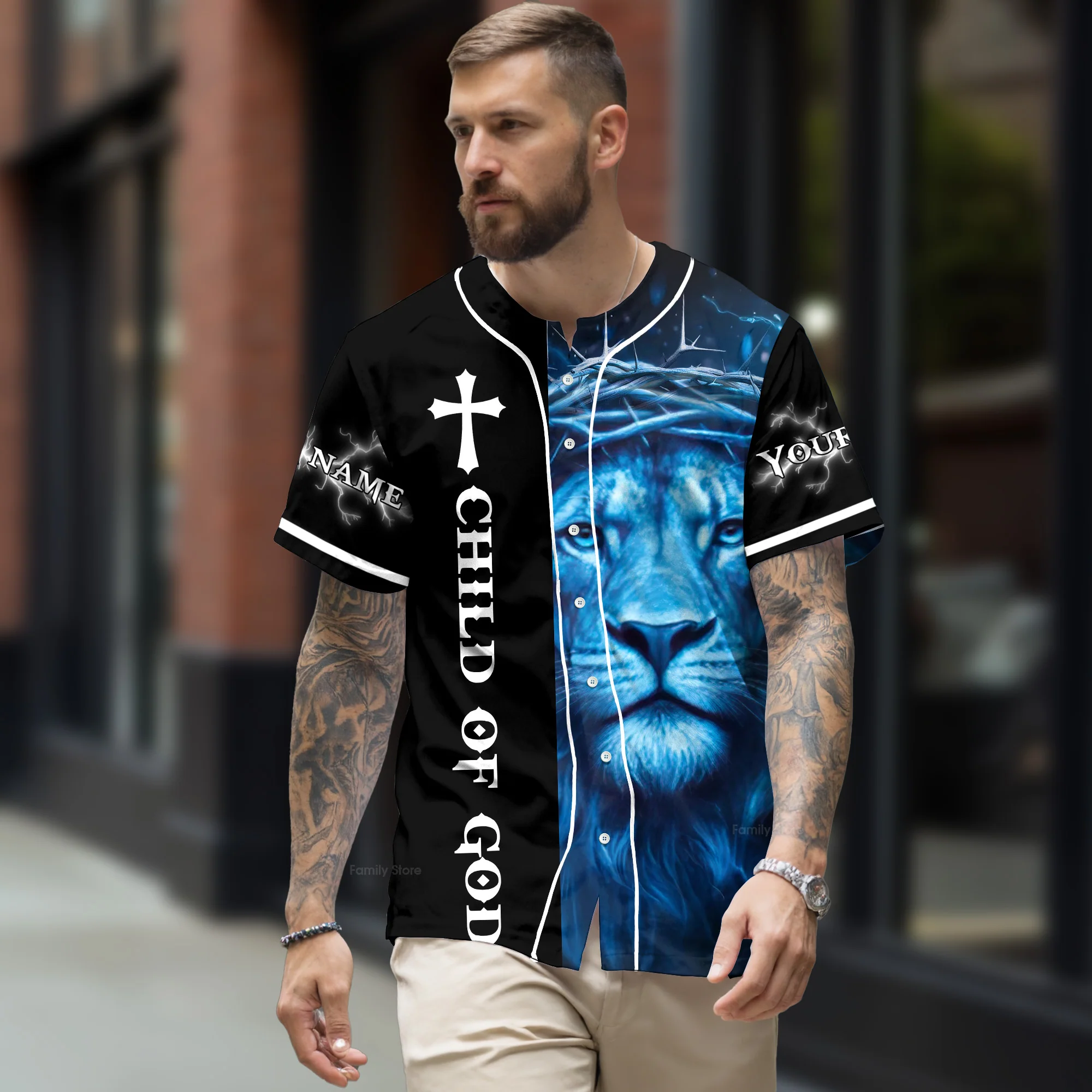 I Am A Child Of God Custom Name Baseball Jersey - Christant Gift For Him - Image 2