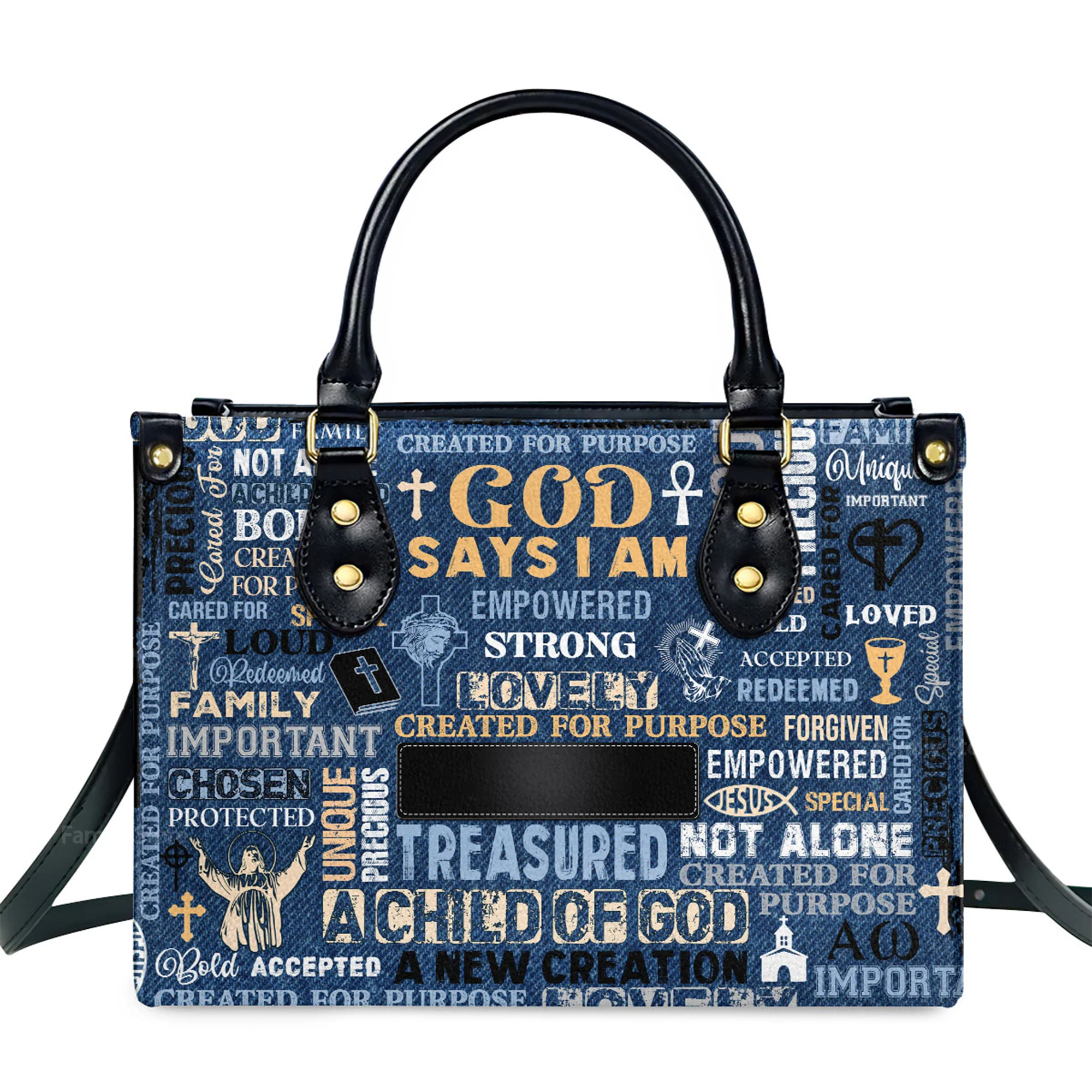 I Am A Child Of God - Scripture Gifts For Women Of God - Personalized Leather Handbag With Handle - AT4081204 - Image 2