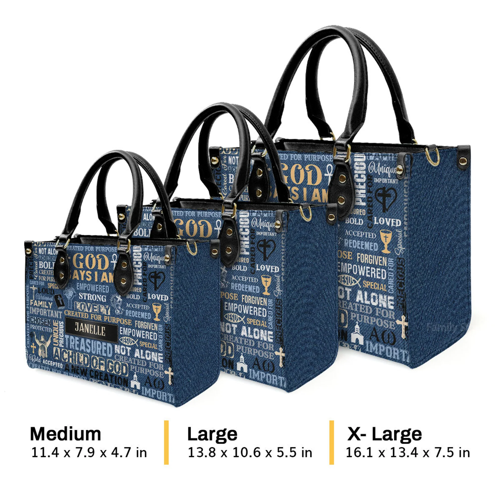 I Am A Child Of God - Scripture Gifts For Women Of God - Personalized Leather Handbag With Handle - AT4081204 - Image 4