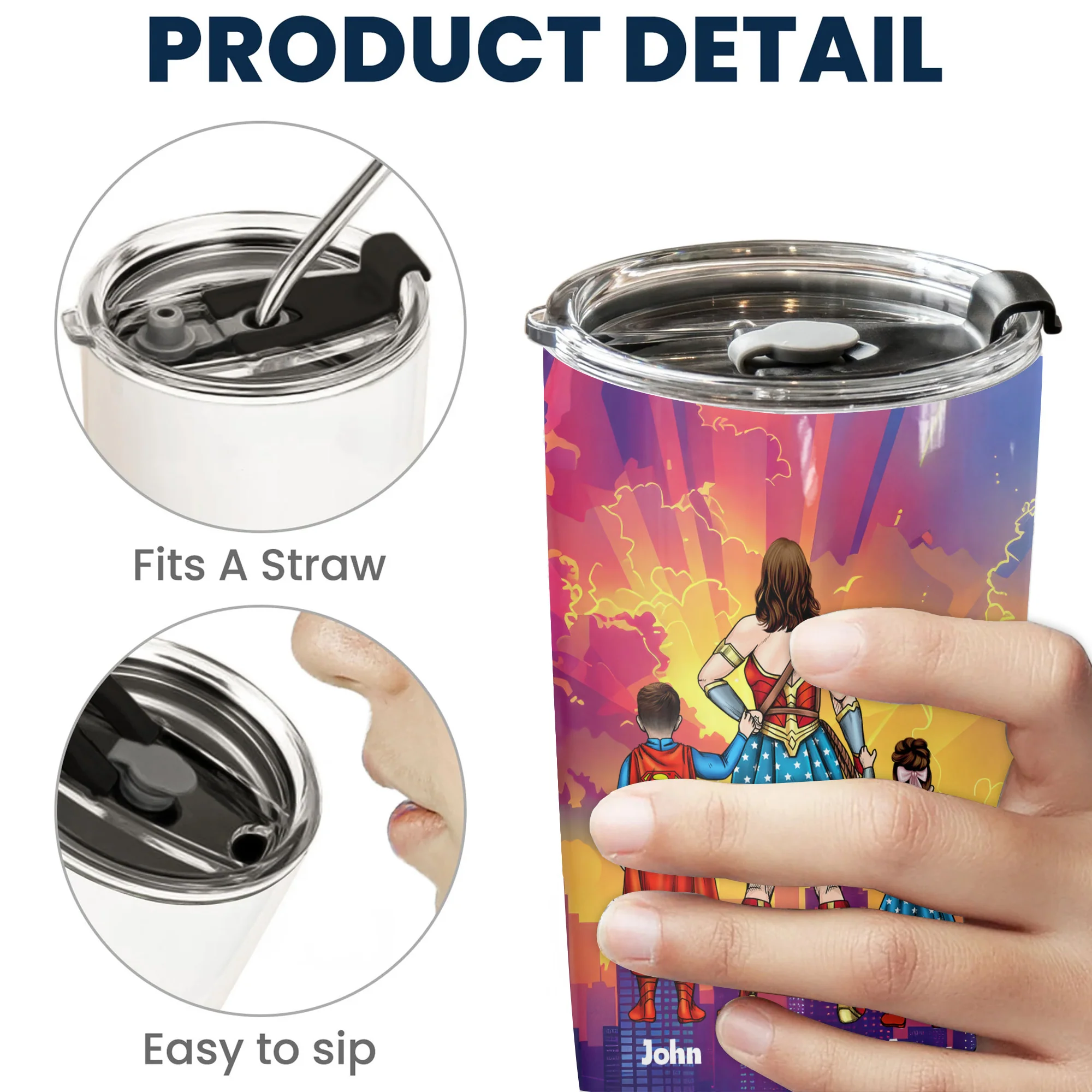I Am A Super Mom - Personalized Tumbler - Gift for Mom, Grandma, Wife, Gifts For Autism Awareness | CL02 NH96 - Image 5