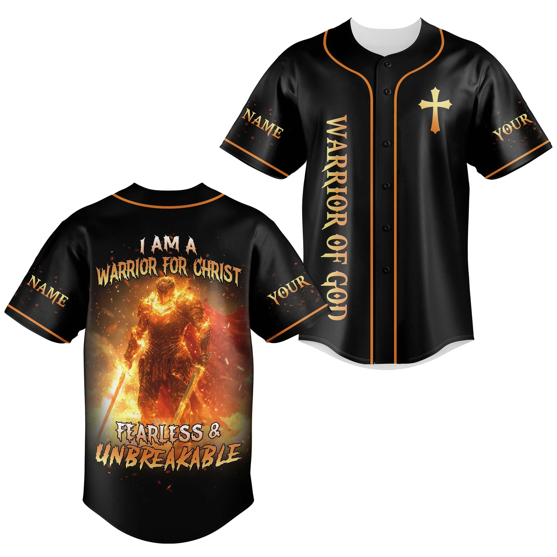 I Am A Warrior For Christ Custom Name Baseball Jersey - Christant Gift For Him