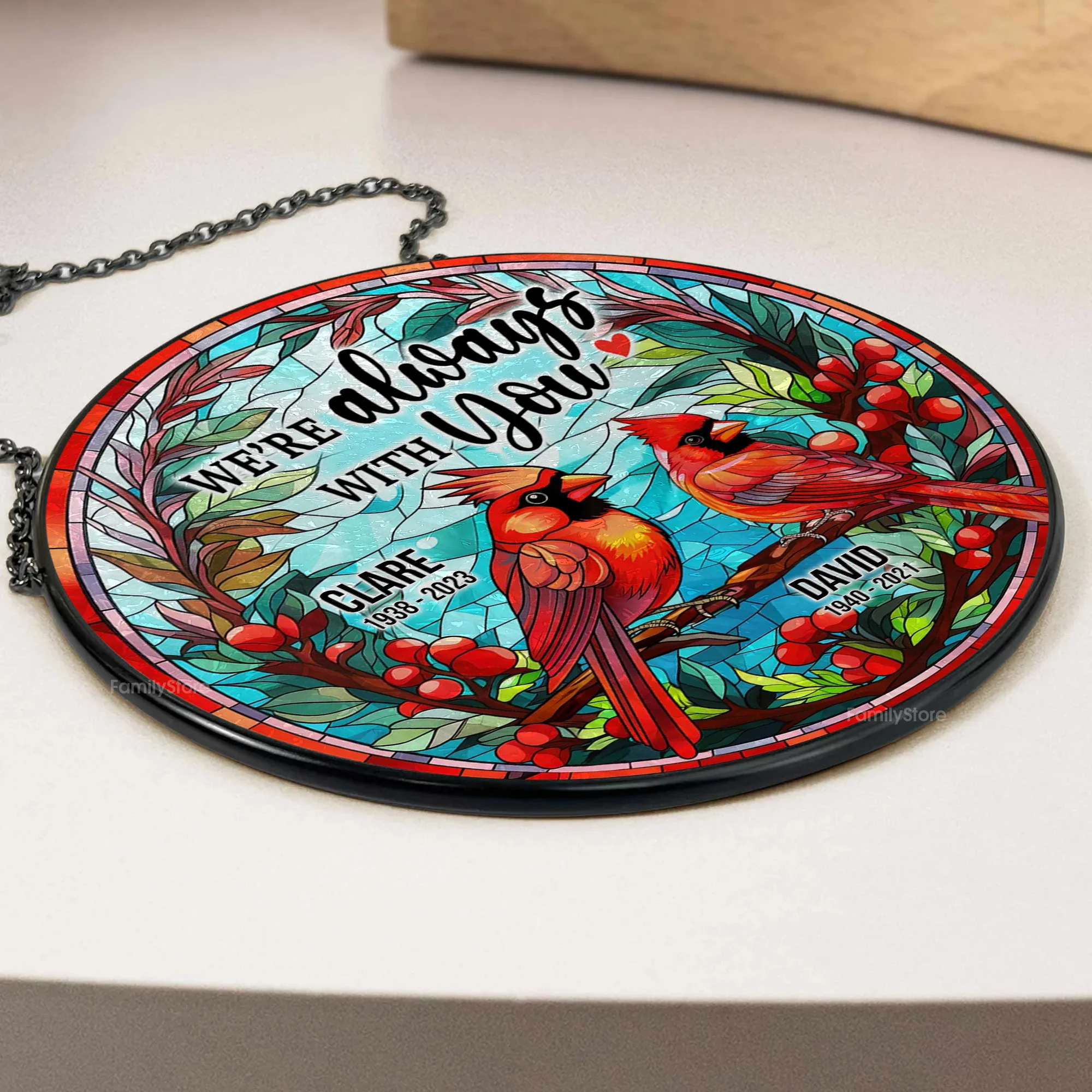 I Am Always With You - Memorial Gift - Personalized Stained Glass Window Hanging Suncatcher - NA94 - Image 3