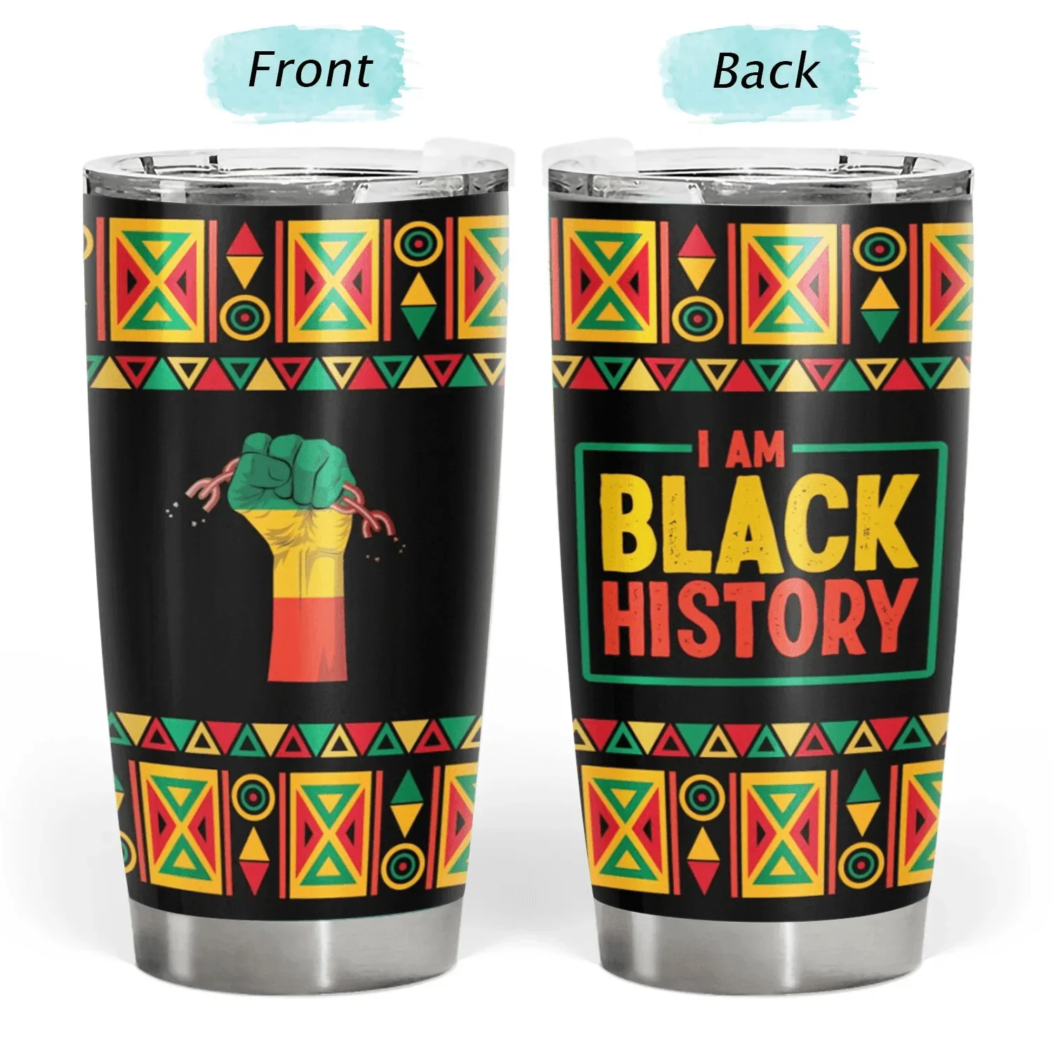 I Am Black History - Personalized Tumbler - Gift For African American - NA94 - Image 3