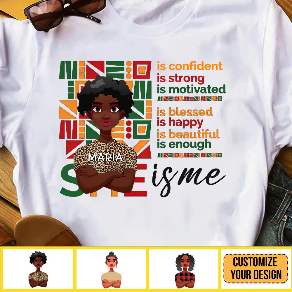 I am Black Woman Affirmations - Personalized T-shirt - Juneteenth, Birthday Gift For Black Woman, Mother, Friend, Sister | CL50 - Image 3