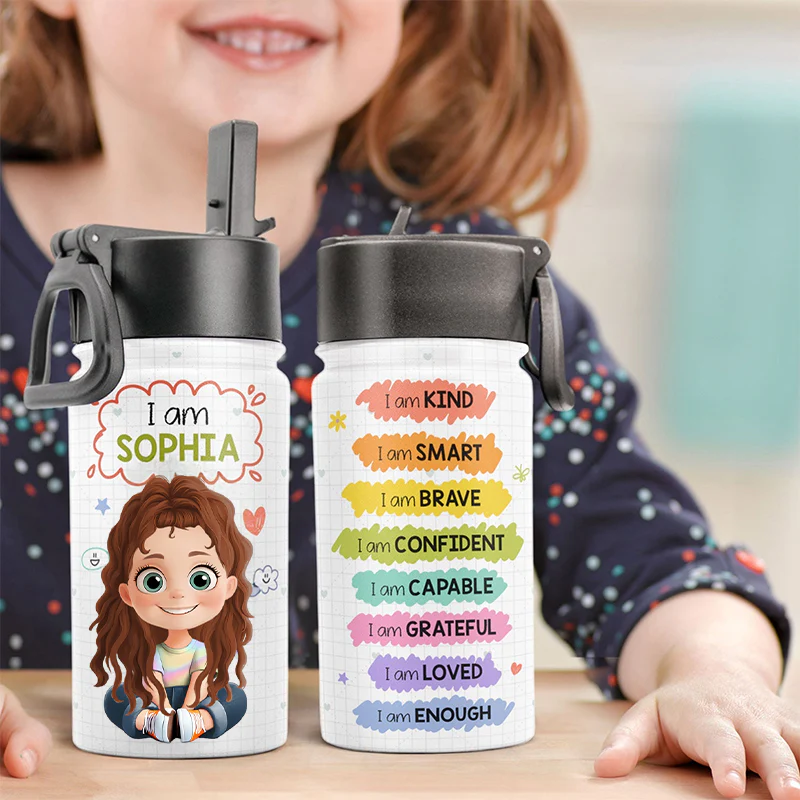 I Am Kind - Personalized Kid Water Bottle - Gift For Kids, Back To School | GR29 TD118 - Image 2