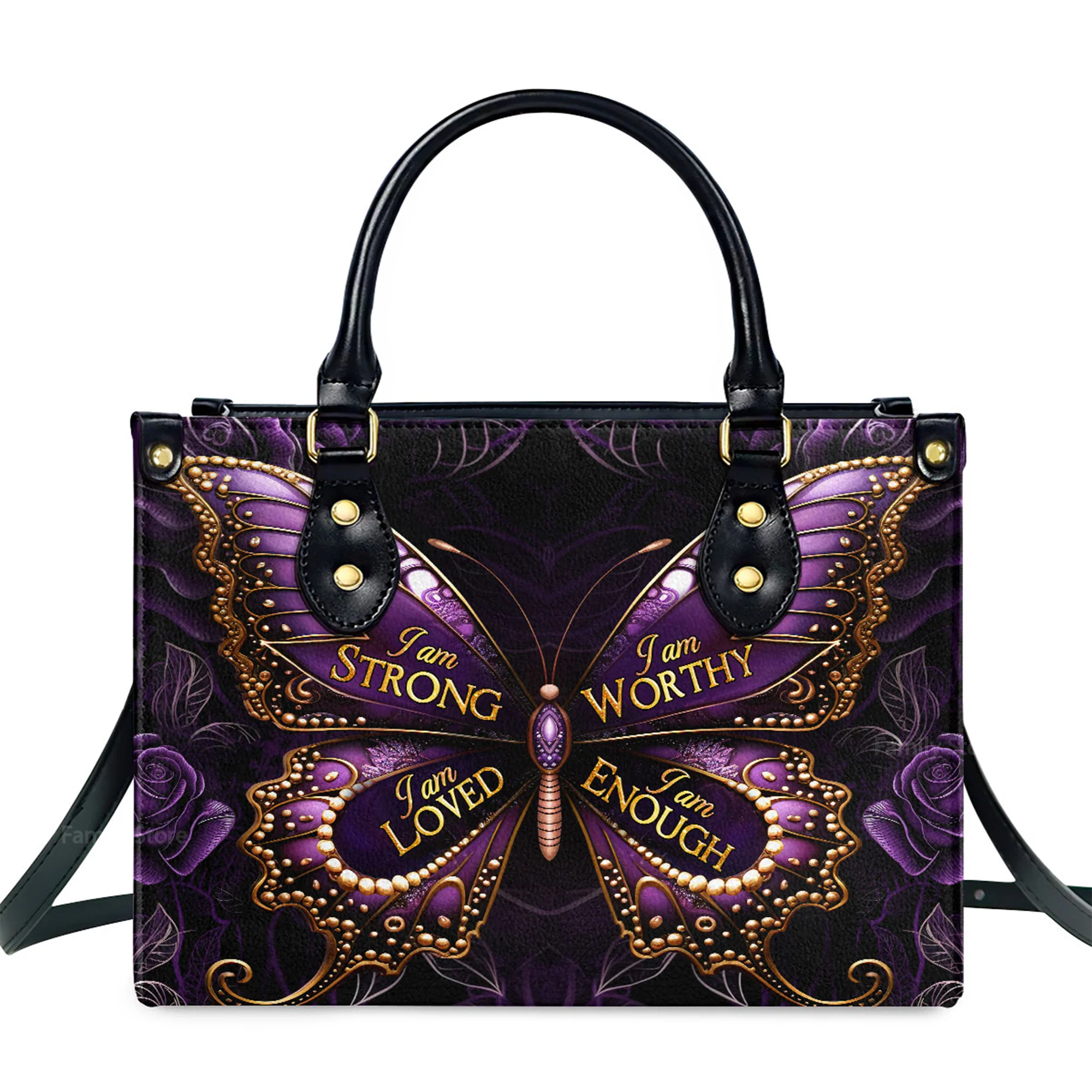 I Am Love - Thoughtful Gift For Christians - Personalized Leather Handbag With Handle - AT4081305 - Image 2