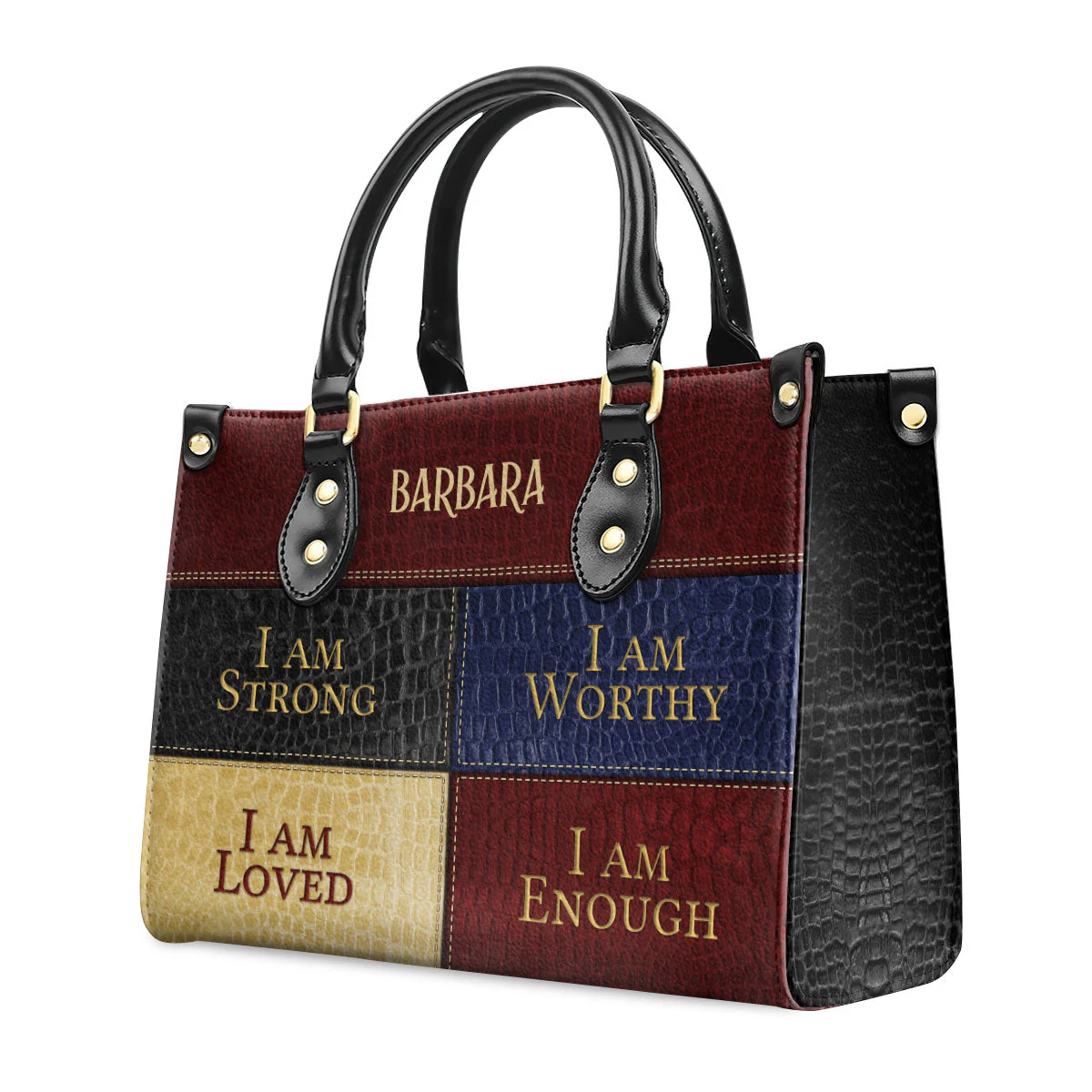 I Am Loved - Thoughtful Gift For Christians - Personalized Leather Handbag With Handle - AT4080911 - Image 3