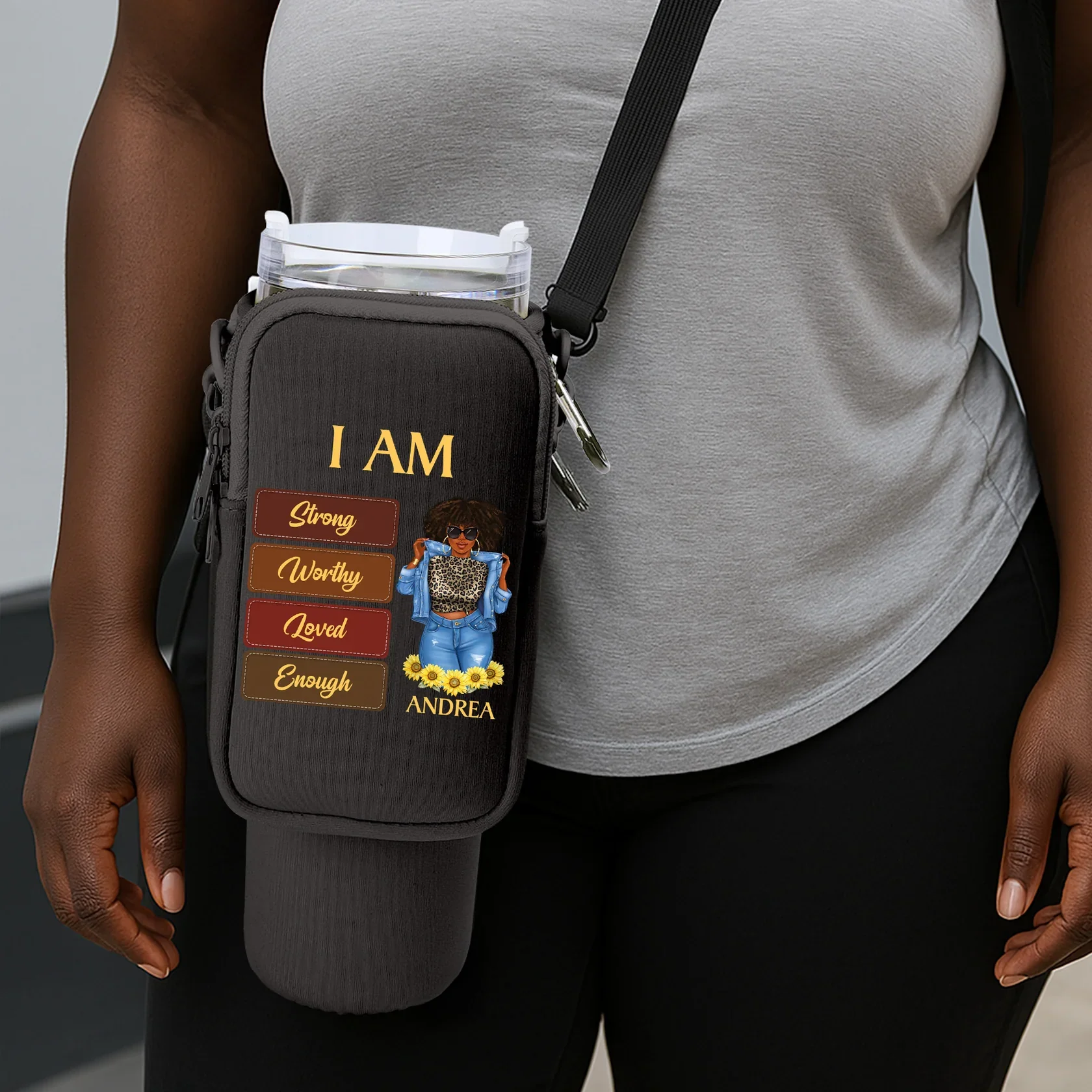 I Am - Personalized Tumbler Holder Bag | GR3 - Image 3