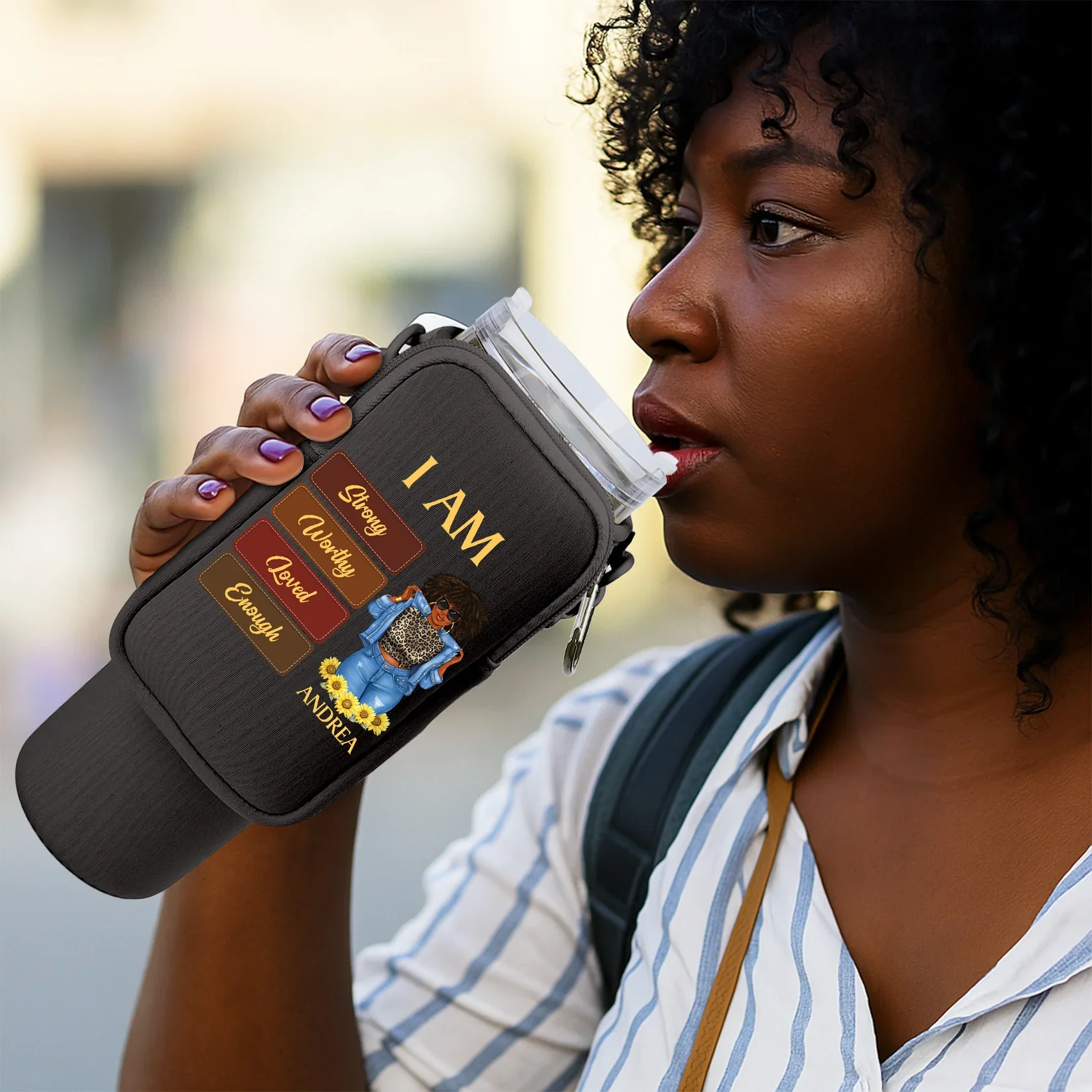 I Am - Personalized Tumbler Holder Bag | GR3 - Image 5