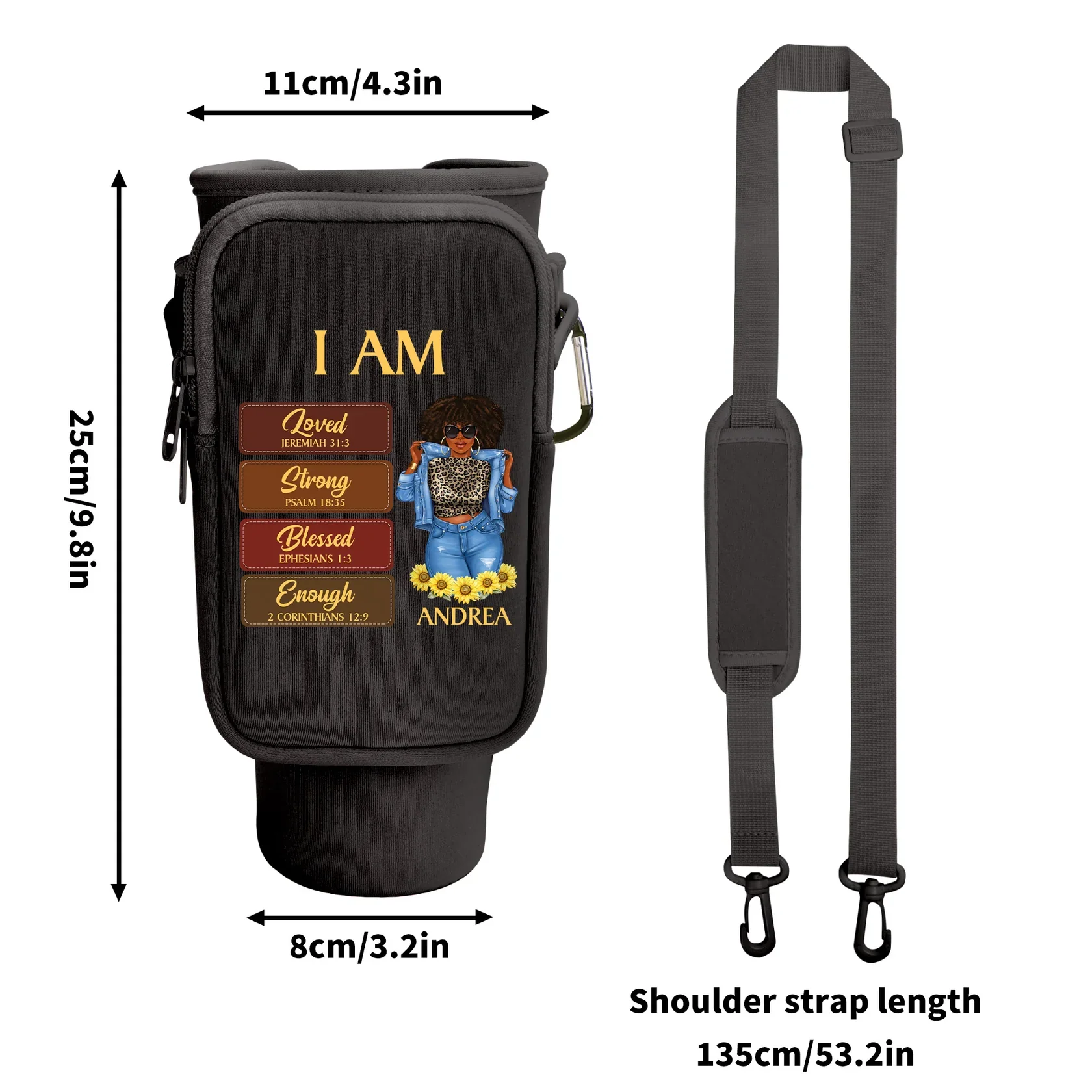 I Am - Personalized Tumbler Holder Bag | GR3 - Image 7