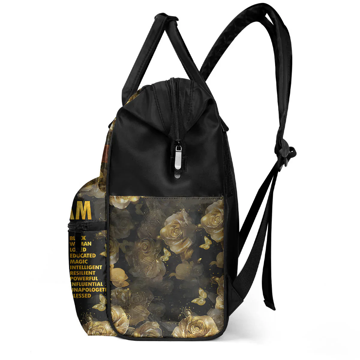 I Am Powerful Black Woman - Personalized Duckbilled Backpack - Gift For African American Queen HH01 - Image 3