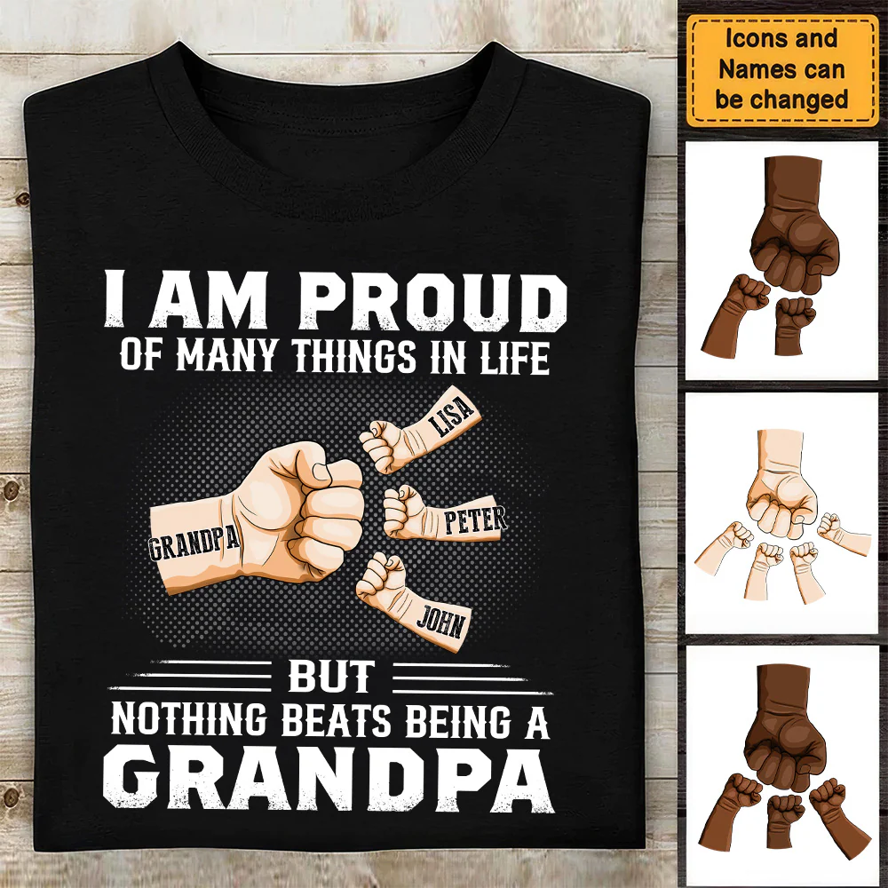 I Am Proud Of Many Things In Life But Nothing Beats Being A Father - Personalized Shirt - Gift For Dad, Grandpa, Father's Day | GR6 NA94 - Image 2