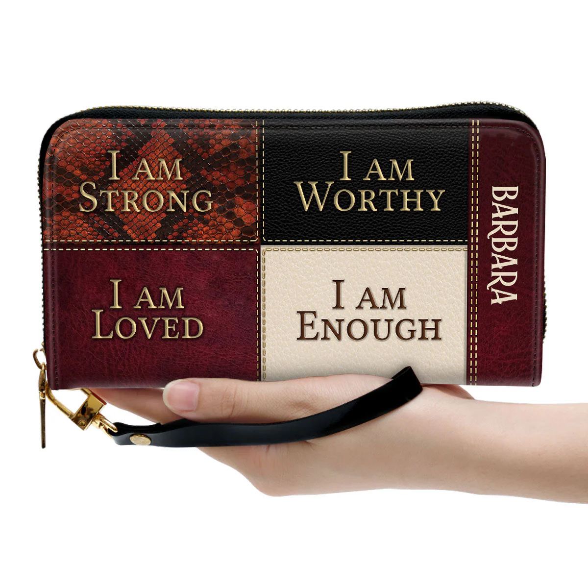 I Am Strong, I Am Worthy - Unique Personalized Leather Long Wallets - AT4080815 - Image 4