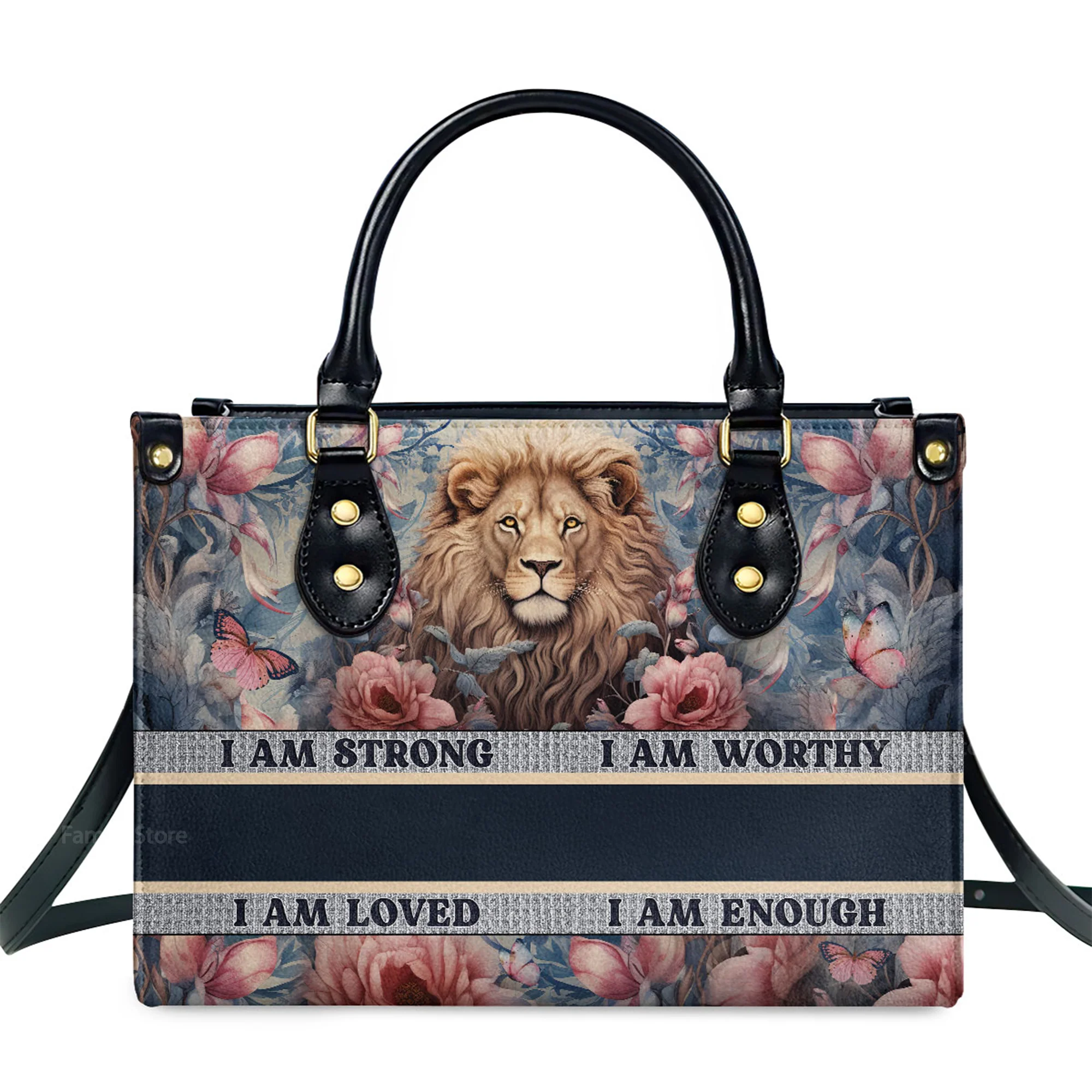 I Am Strong - Personalized Leather Handbag With Handle - AT4081208 - Image 2