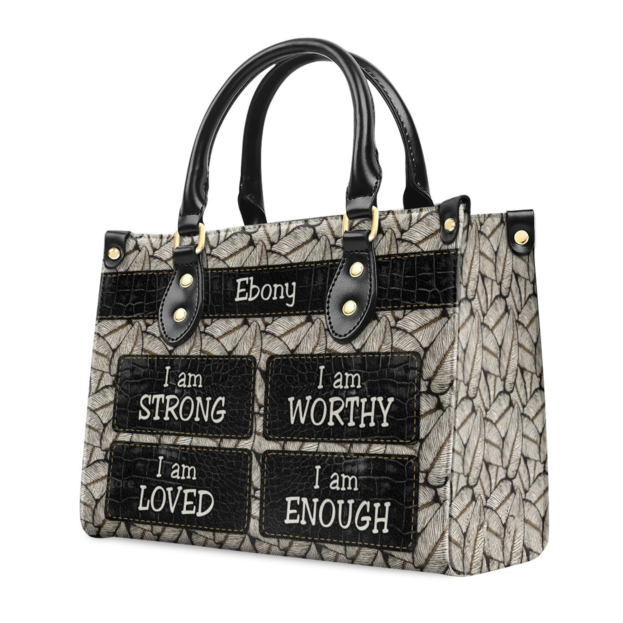 I Am Strong - Unique Personalized Leather Handbag - AT4081207 - Image 3