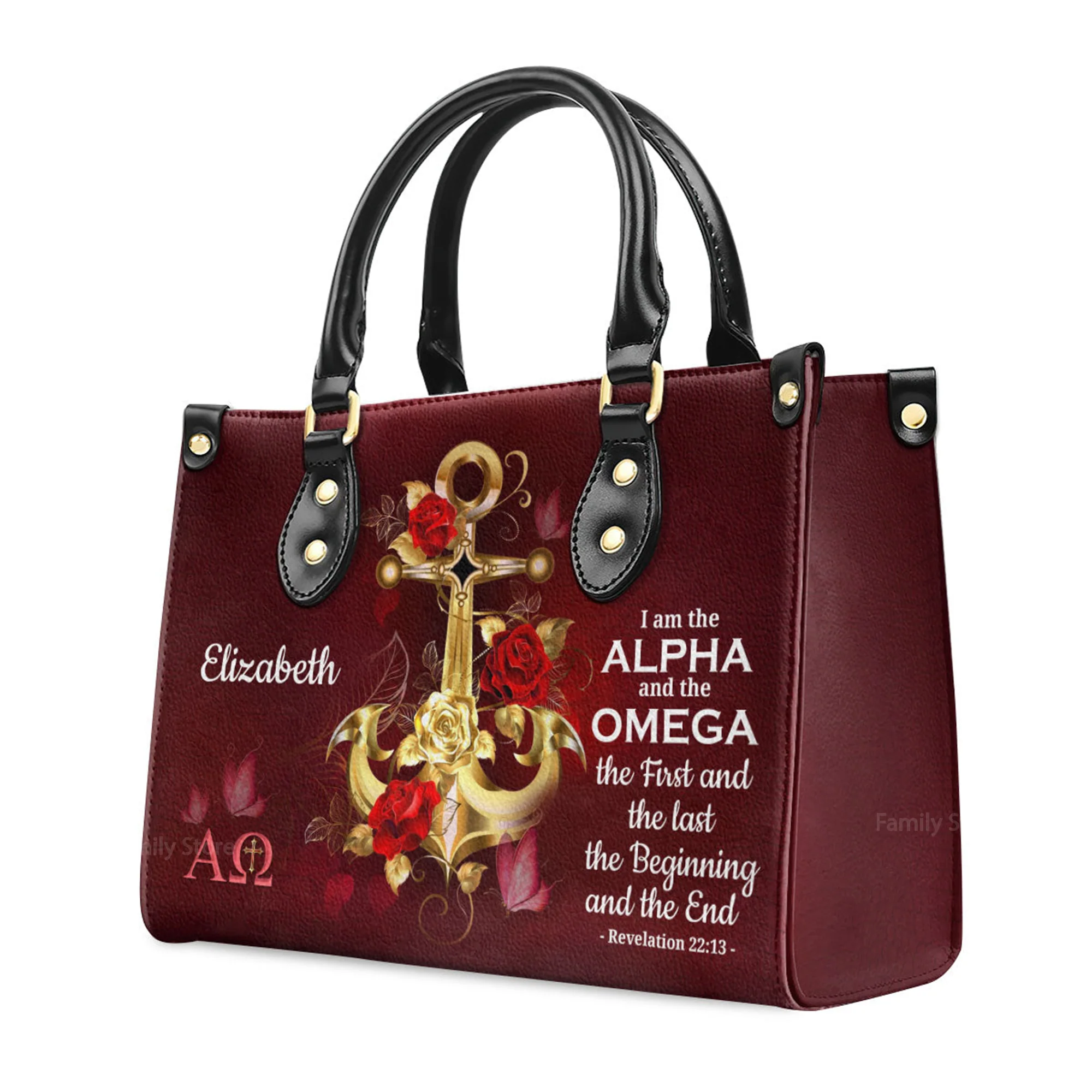 I Am The Alpha And The Omega - Unique Personalized Leather Handbag - AT4080817 - Image 3