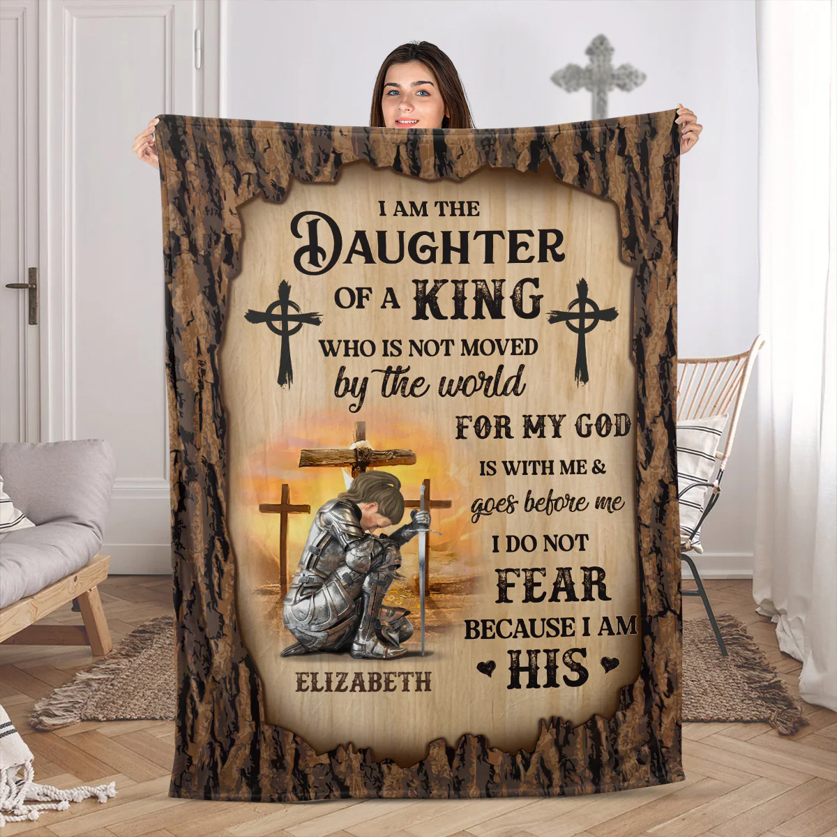 I Am The Daughter Of A King - Personalized Fleece Blanket | CLGOD03 TD118