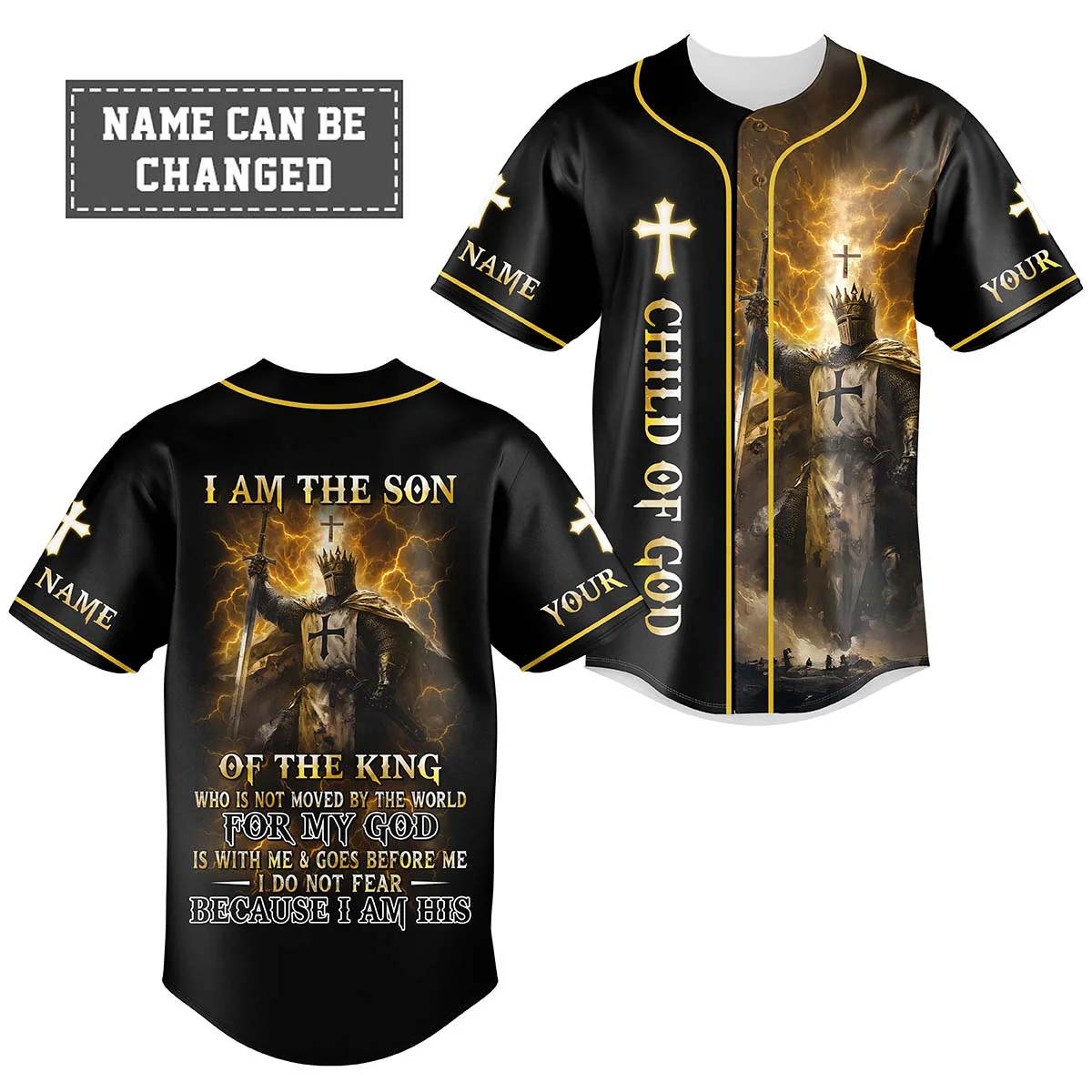 I Am The Son Of The King Custom Name Baseball Jersey - Christant Gift For Him