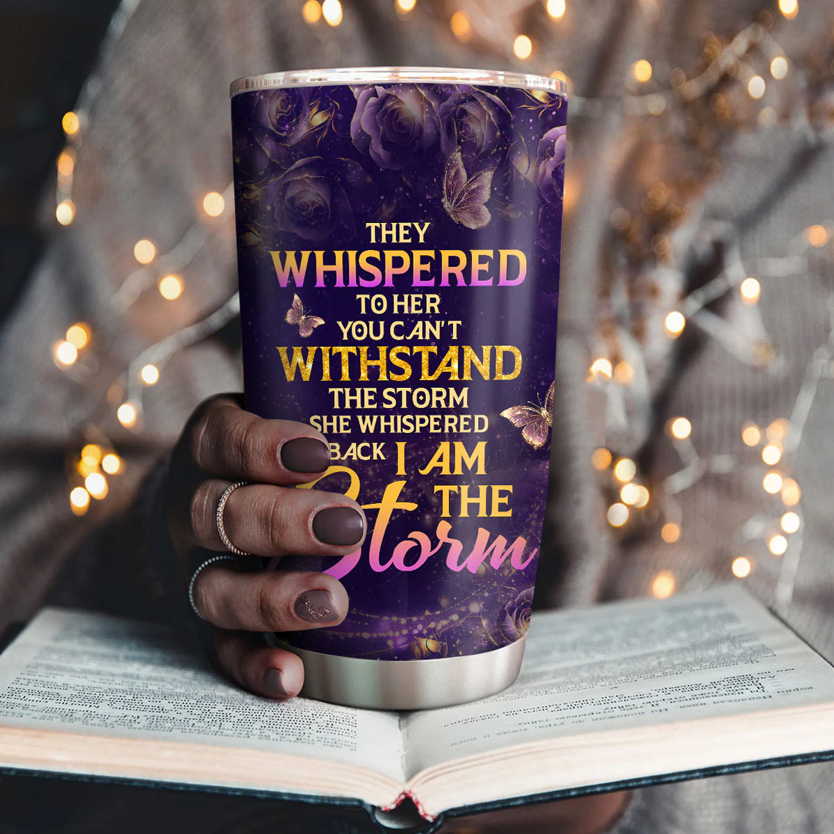 I Am The Storm - Personalized Afrocentric Stainless Steel Tumbler - Empowerment Gift For Black Women HD95 - Image 3