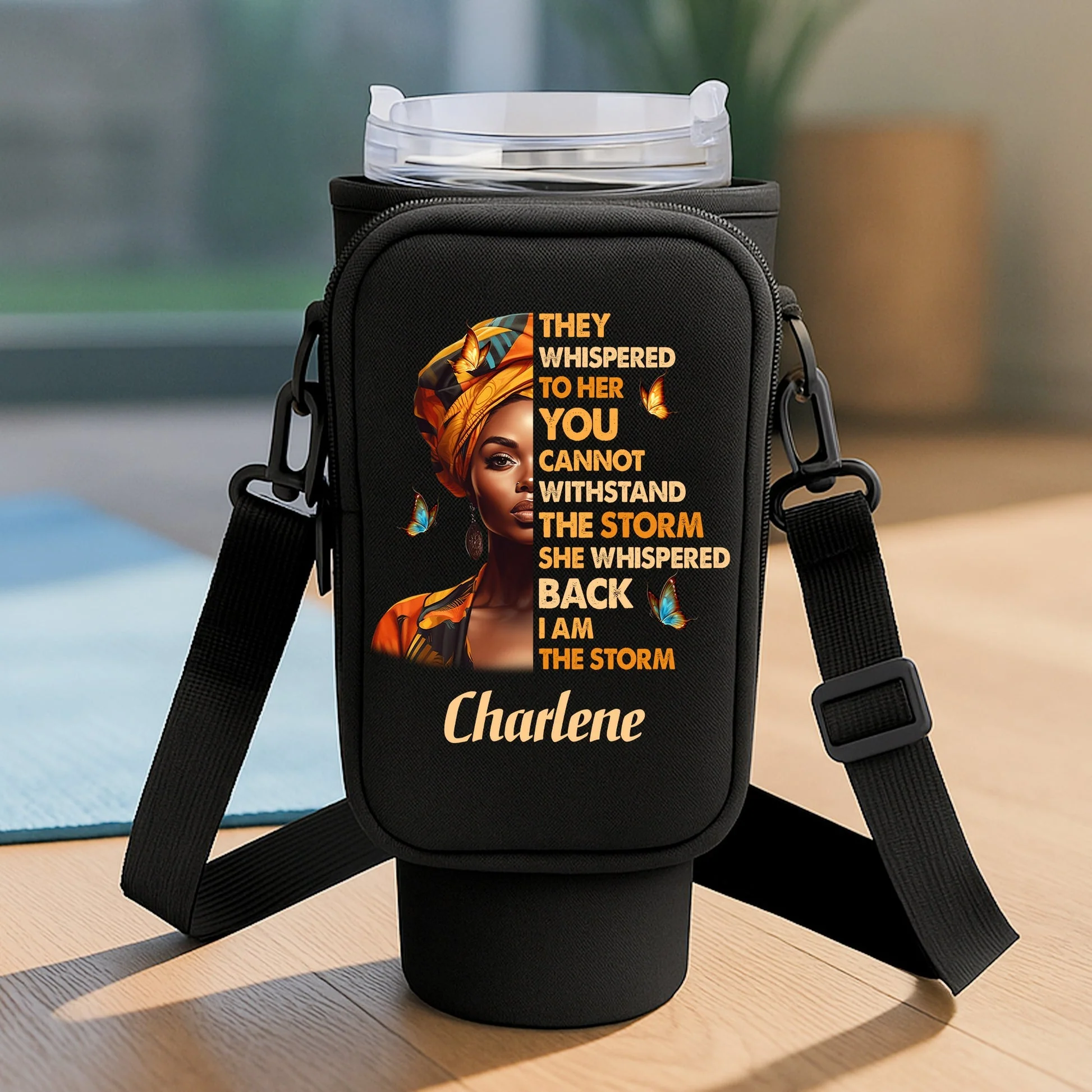 I Am The Storm - Personalized Tumbler Holder Bag - Affirmation Gift For Black Queen, Her HH01 - Image 6