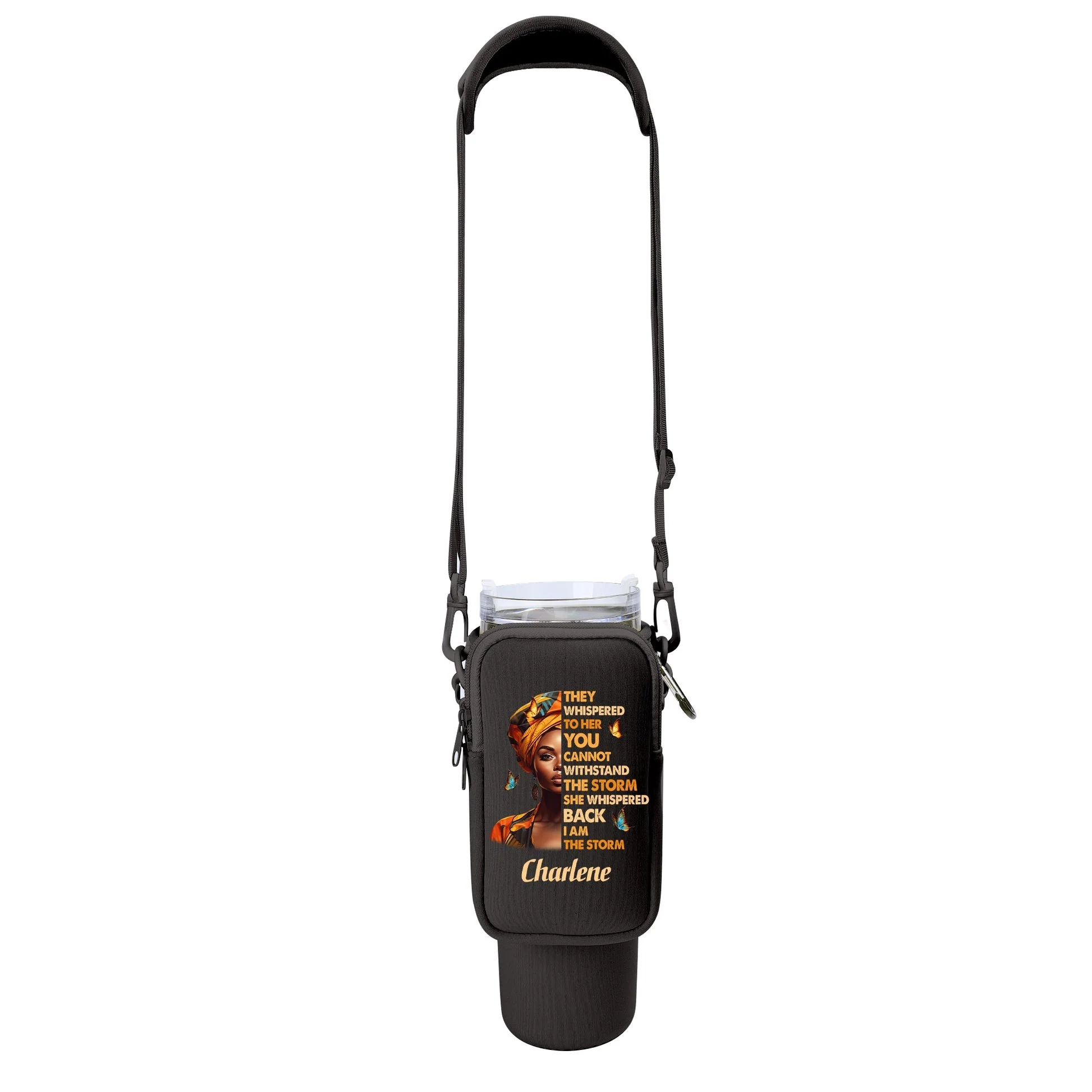 I Am The Storm - Personalized Tumbler Holder Bag - Affirmation Gift For Black Queen, Her HH01 - Image 8