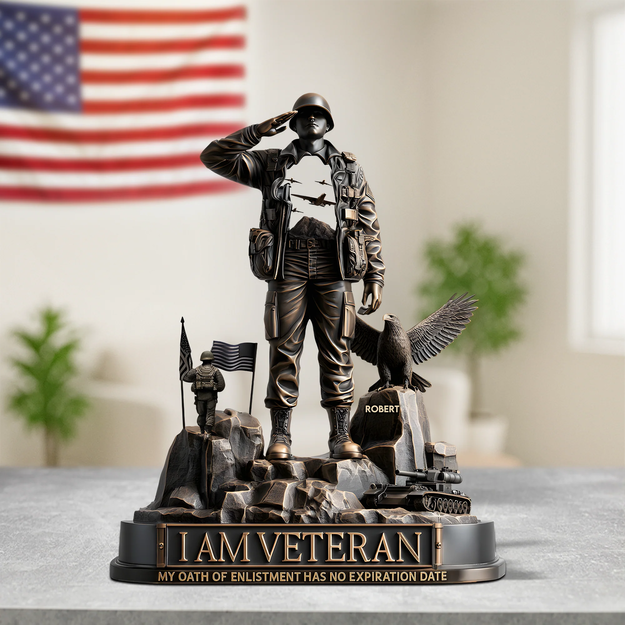 I Am Veteran - Shape Acrylic Plaque - Gift For Veterans | HN02 - Image 3